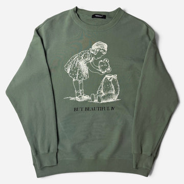 Undercover "But Beautiful IV" Big Sweat Bear/Strawberry Crewneck Sage Green