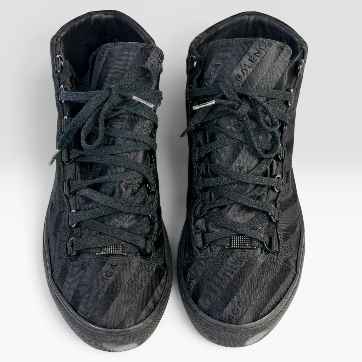 Balenciaga Arena High-Top Logo Stripe Black