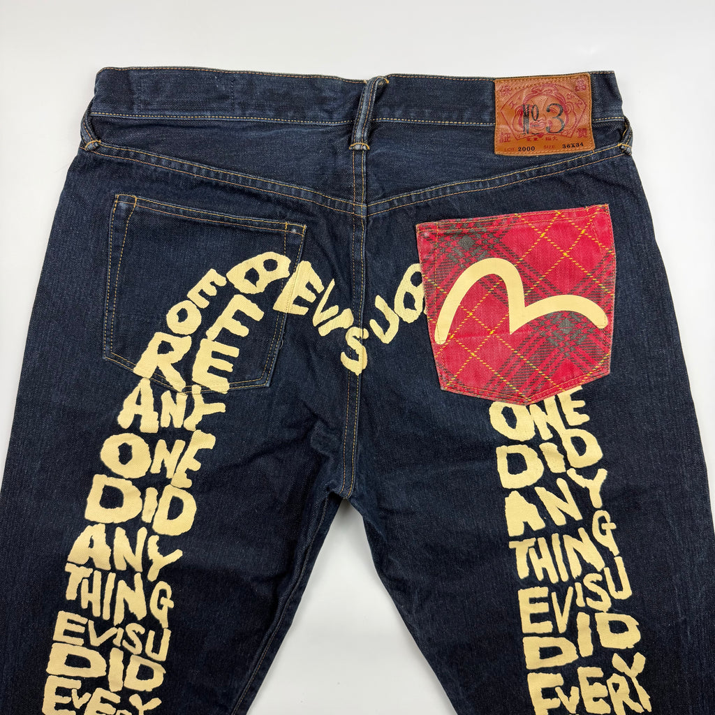 Evisu Quote Spellout Daicock Jeans