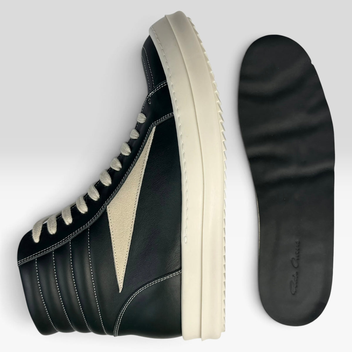 Rick Owens Vintage Sneaks High Dark Green Leather