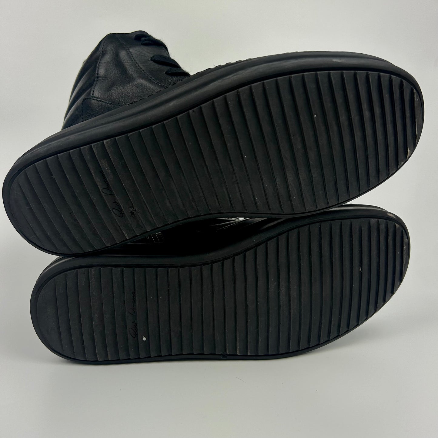 Rick Owens Geobasket Black Leather