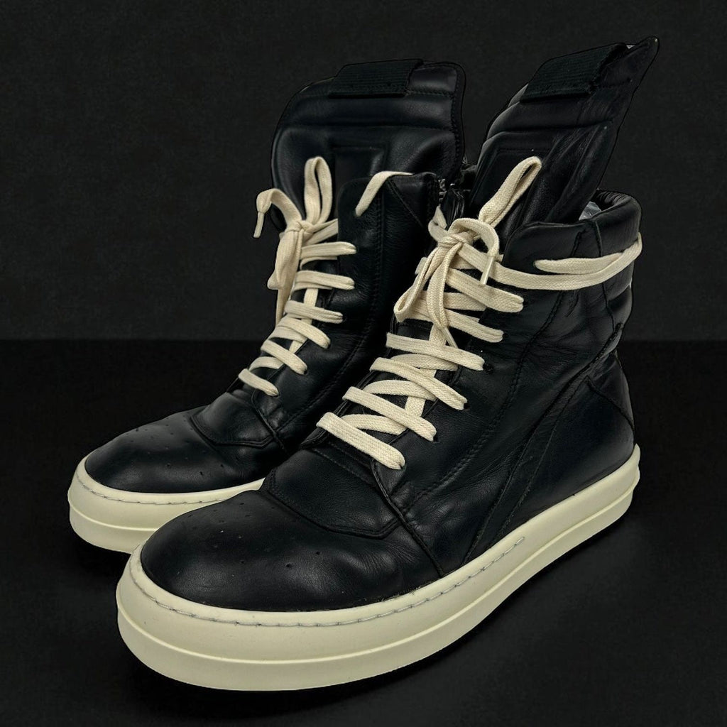 Rick Owens Geobasket Black Leather