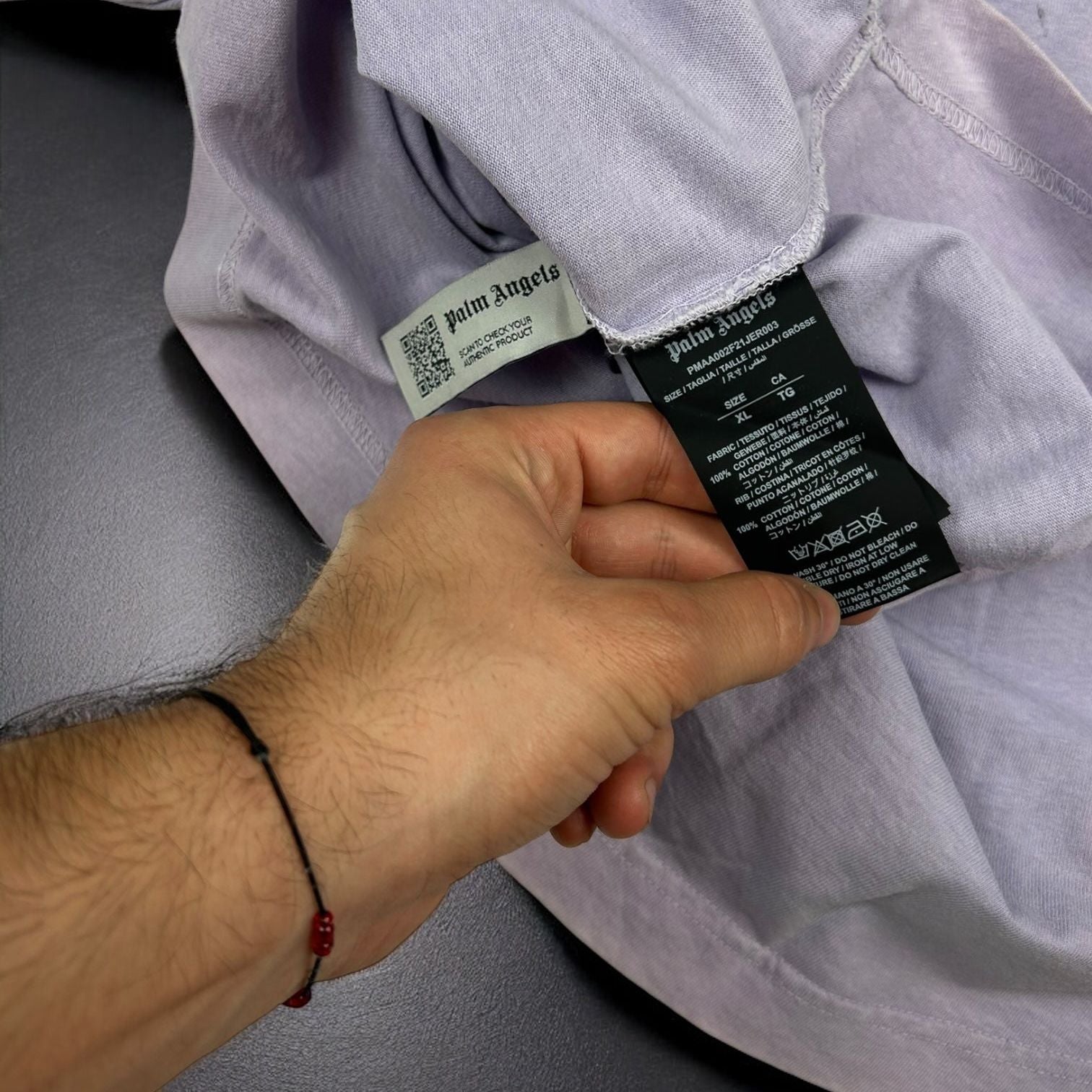 Palm Angels Neck Logo Purple T-shirt