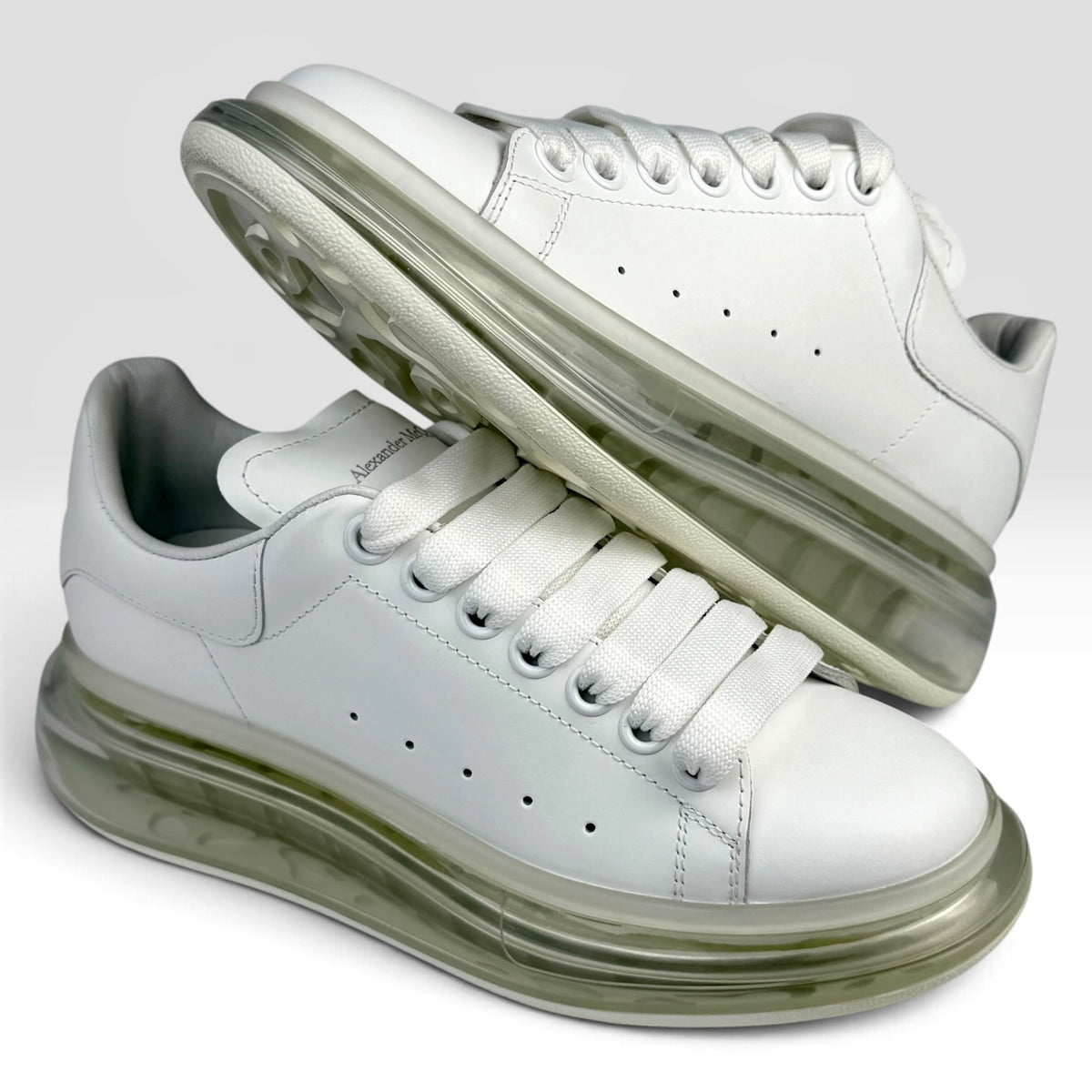 Alexander McQueen Oversized Clear Sole Sneakers White