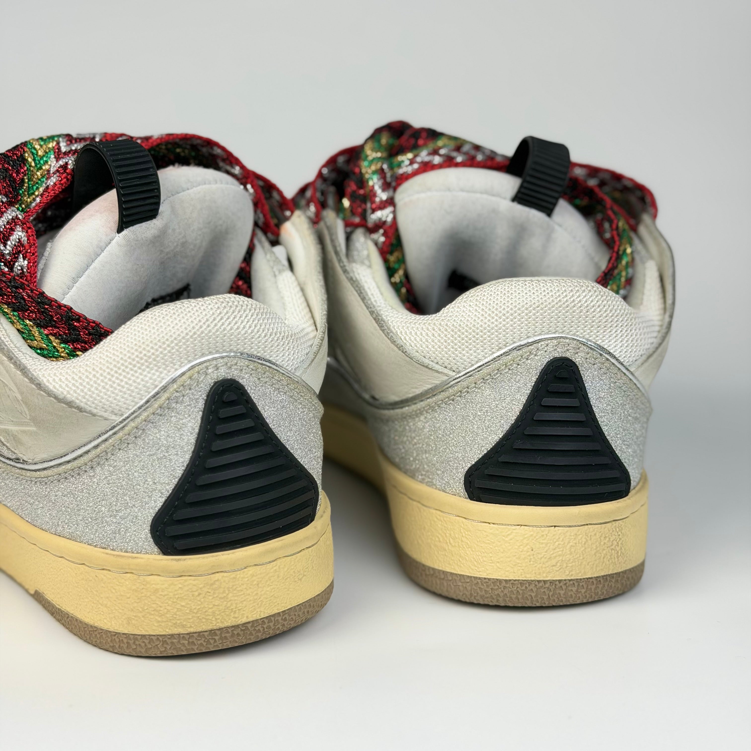 Lanvin White Ivory Glitter Sneakers