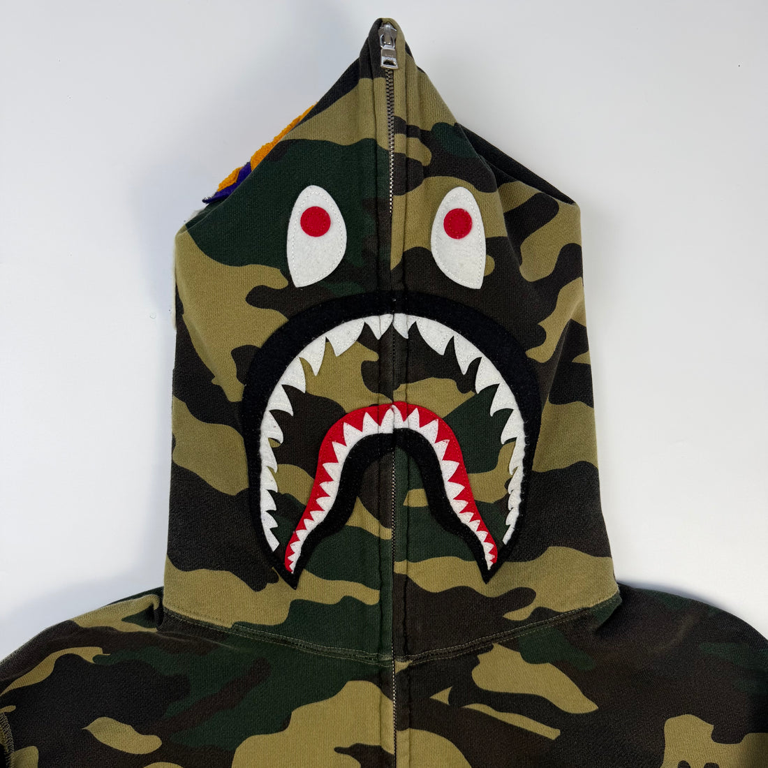 BAPE 1st Camo Shark Full Zip Hoodie, verde, vedere din față