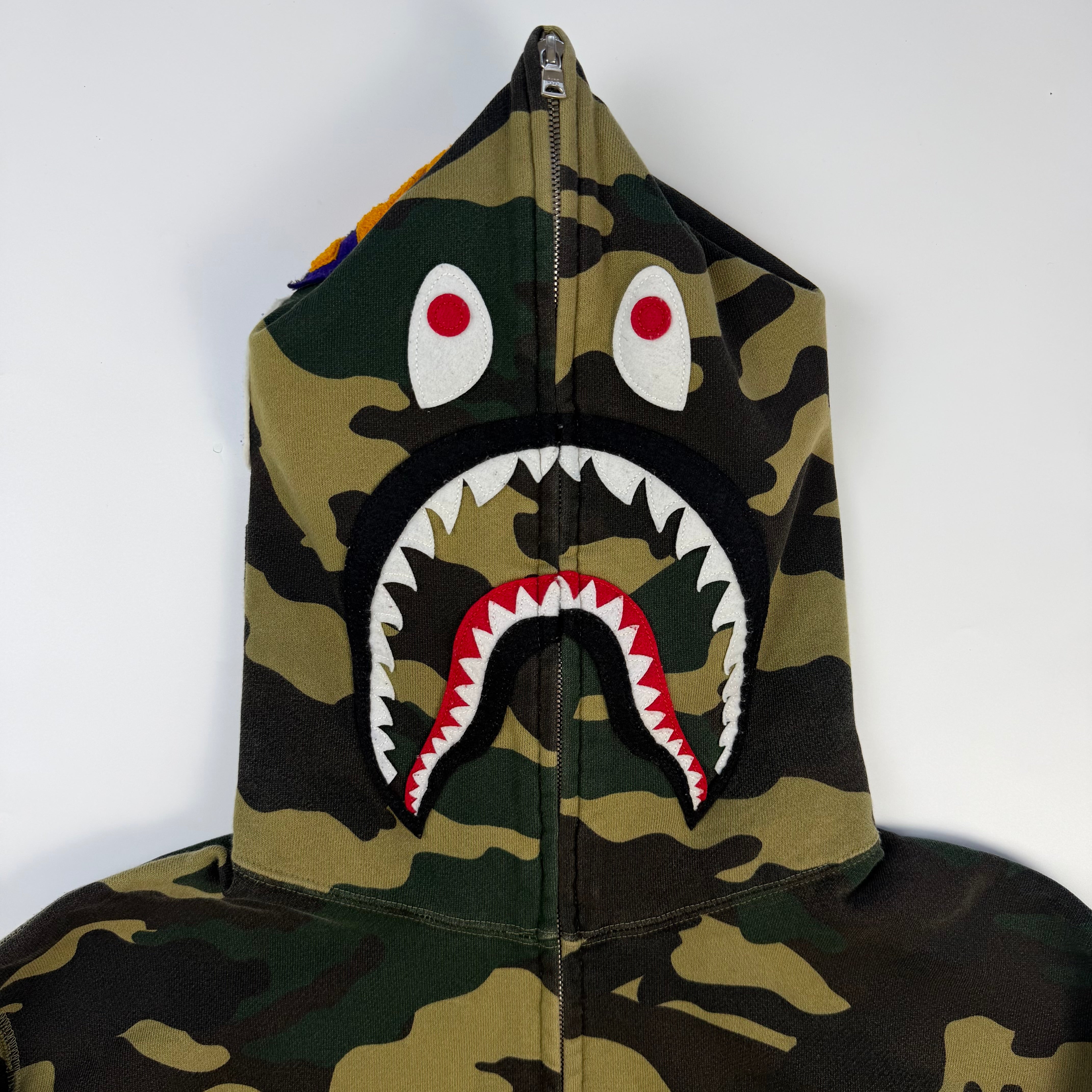 BAPE 1st Camo Shark Full Zip Hoodie Green