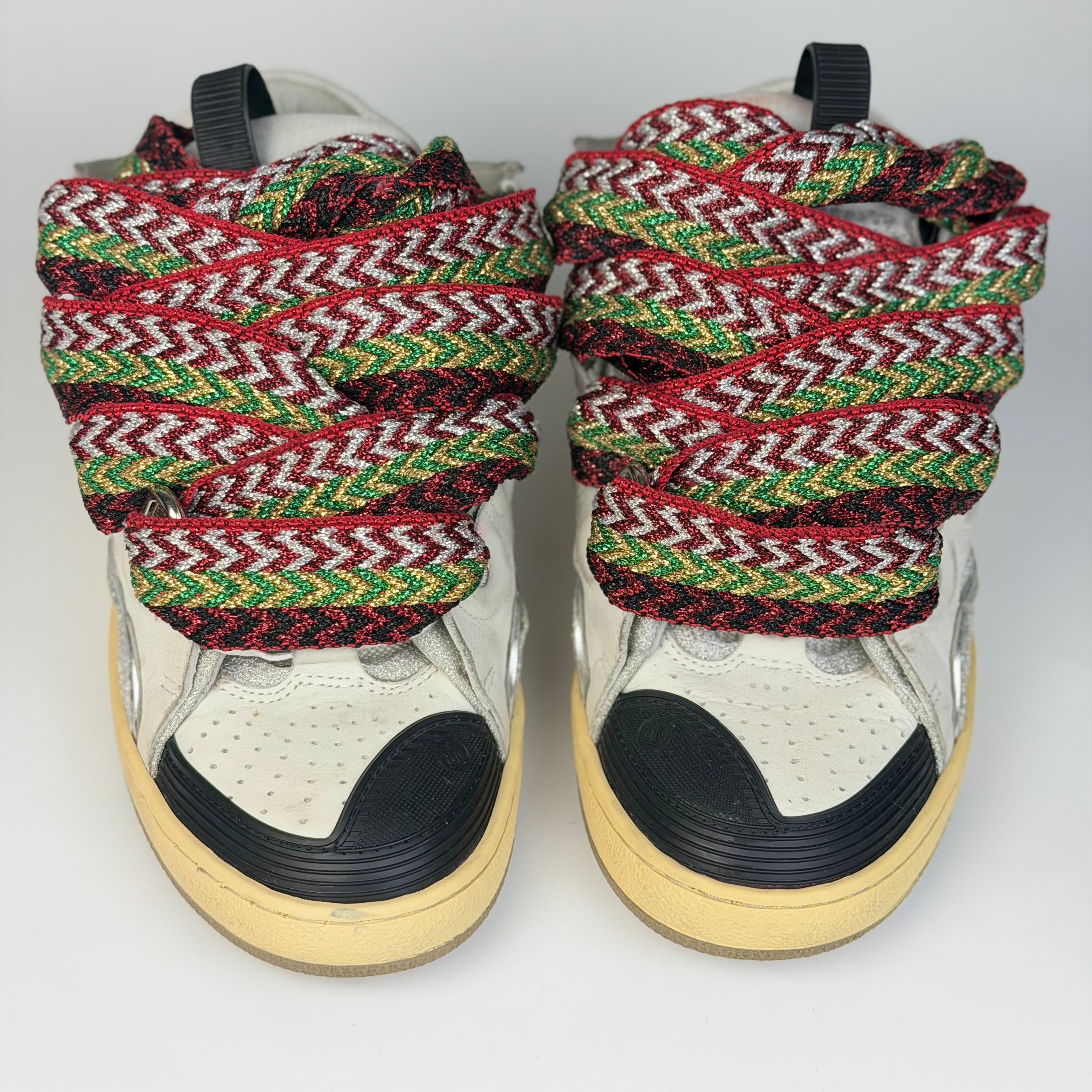 Lanvin White Ivory Glitter Sneakers