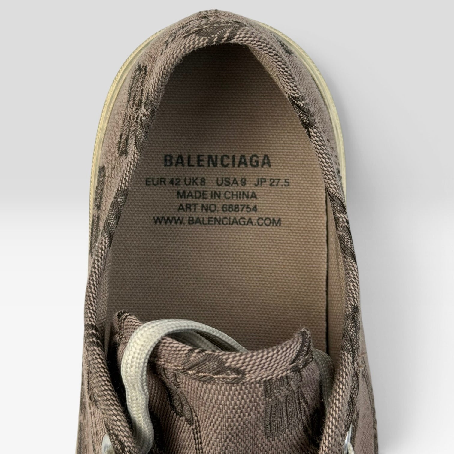 Balenciaga Paris Low Top BB Monogram Dark Beige/Brown