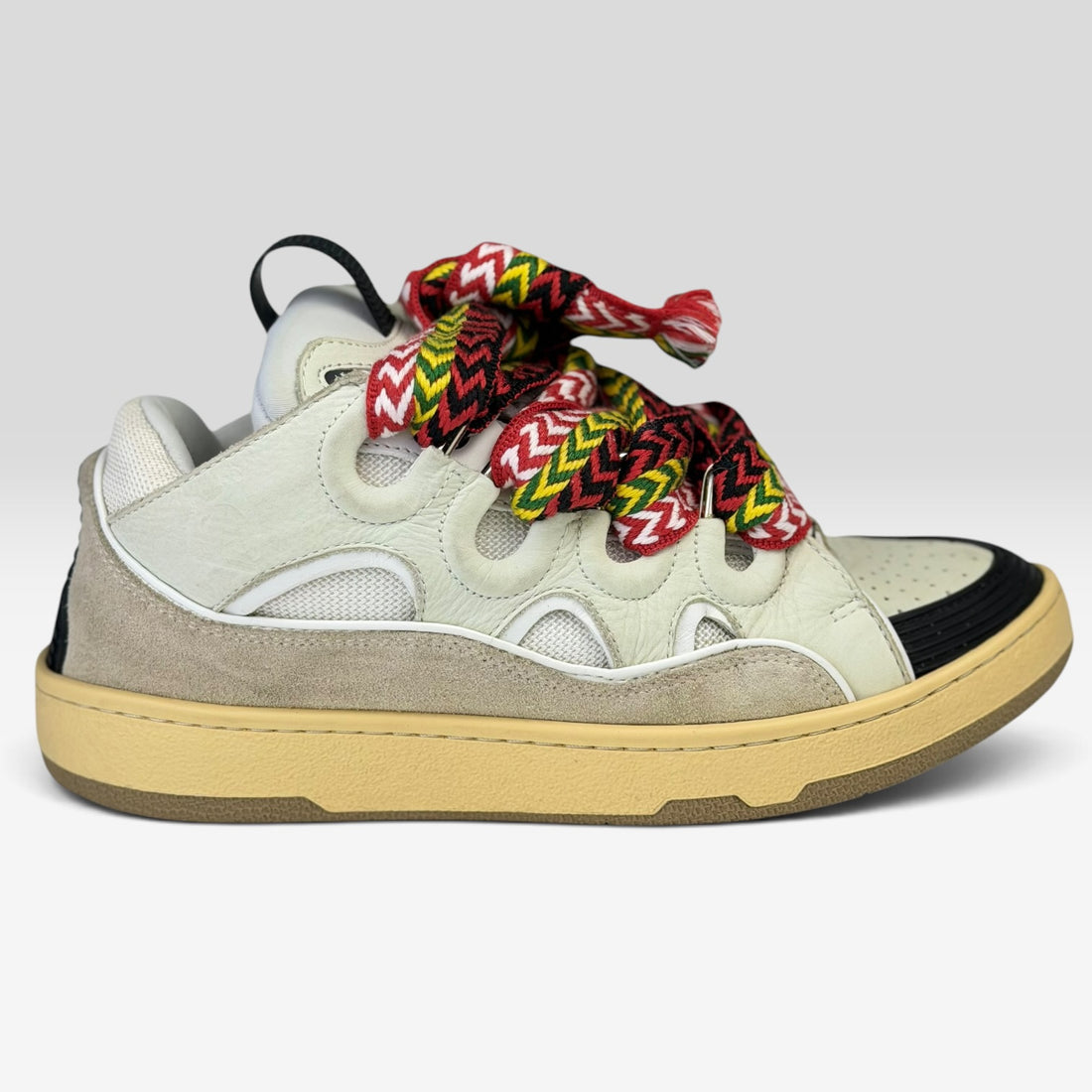 Lanvin Curb Ivory Sneakers, alb, vedere din față