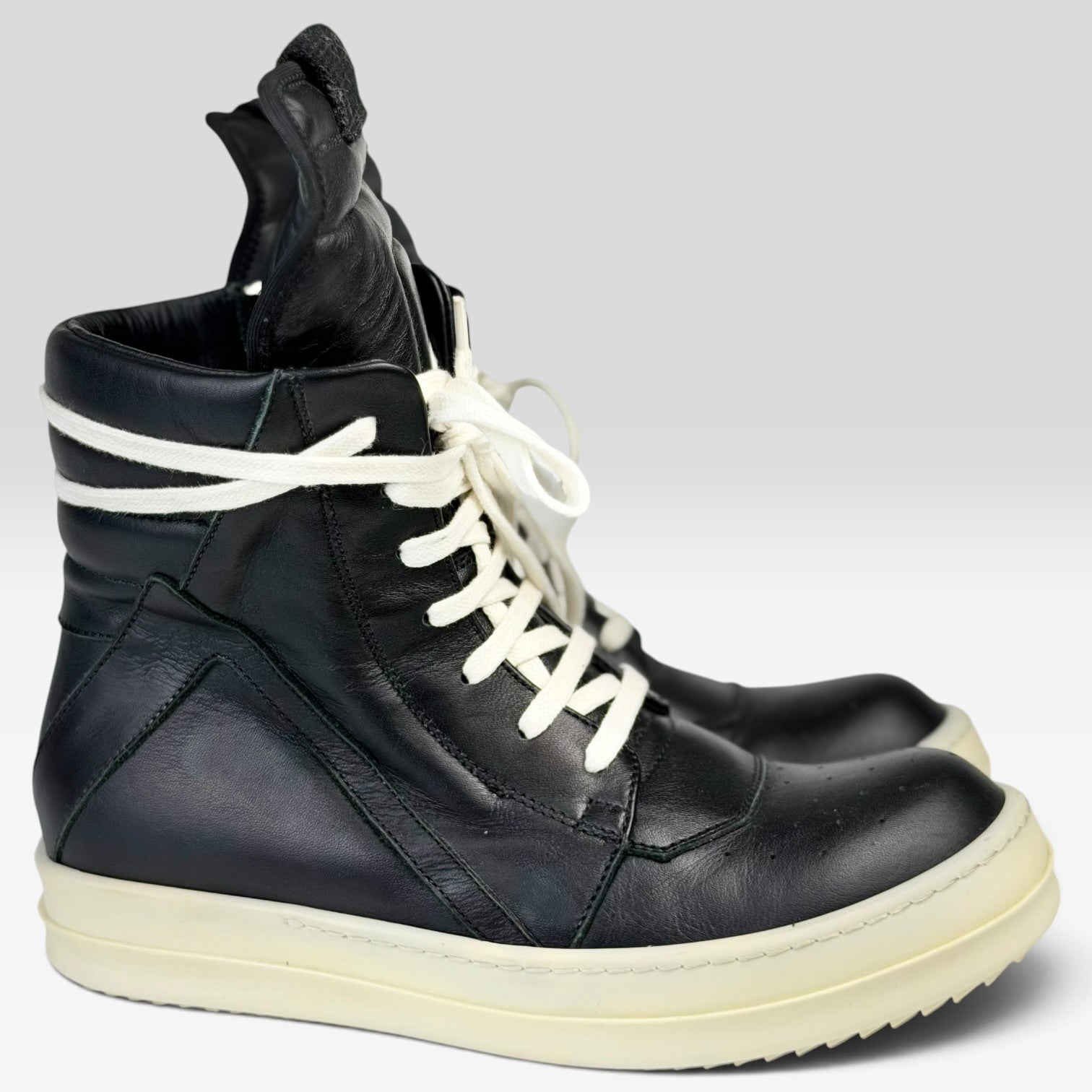 Rick Owens Geobasket Black/Milk | Sneakers Rick Owens