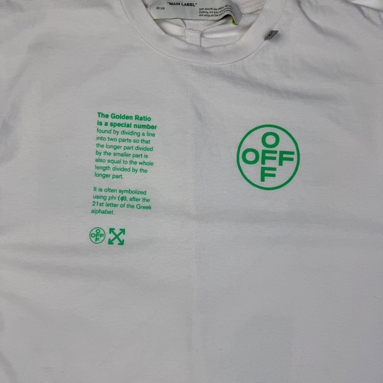 Off-White Golden Ratio T-Shirt, alb, vedere din spate