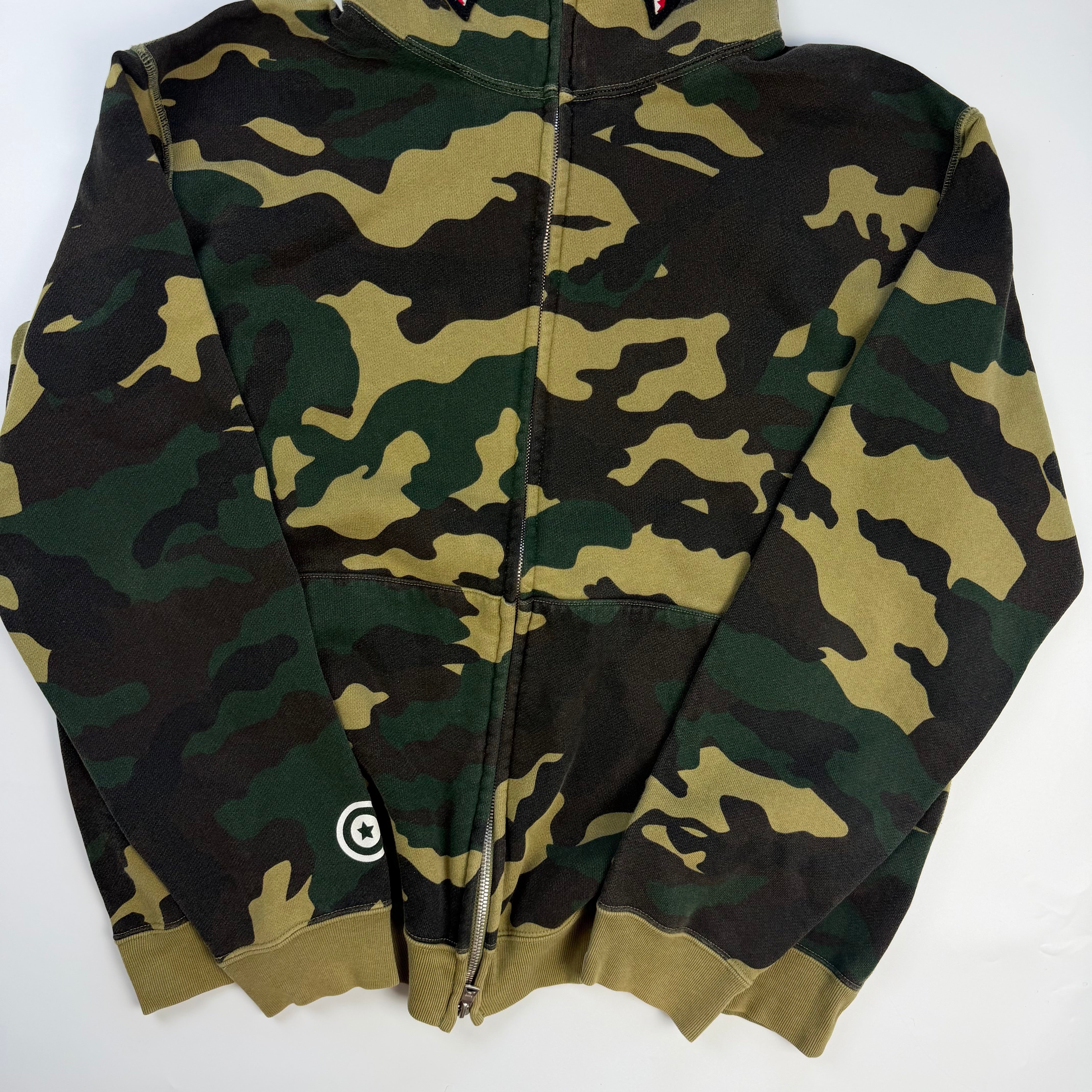 BAPE 1st Camo Shark Full Zip Hoodie Green