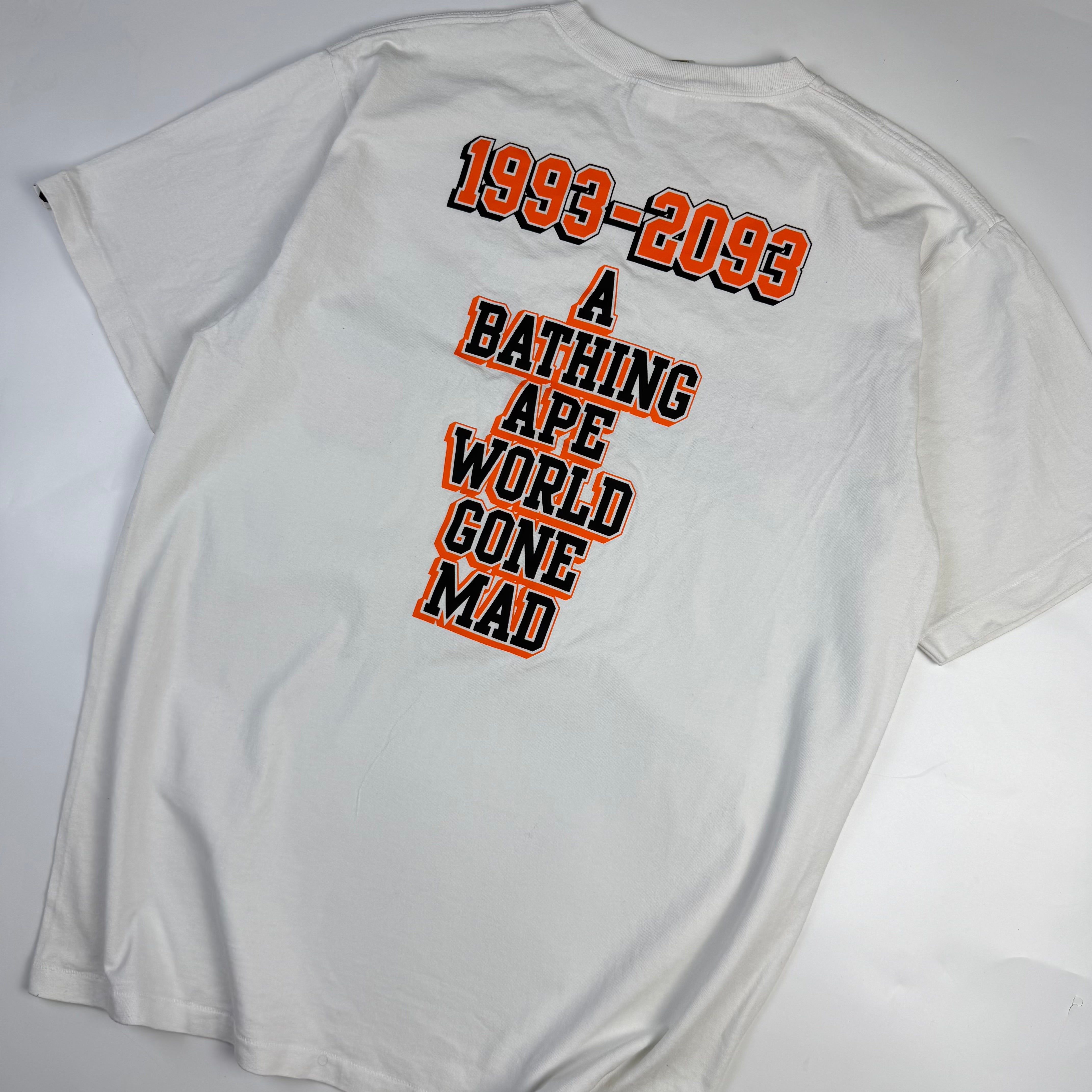 BAPE Bathing Ape 93 Baseball Script T-Shirt White