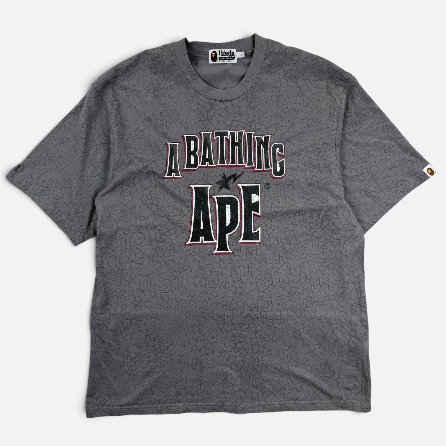 BAPE Crack Print Pattern Logo T-Shirt | Tricou BAPE