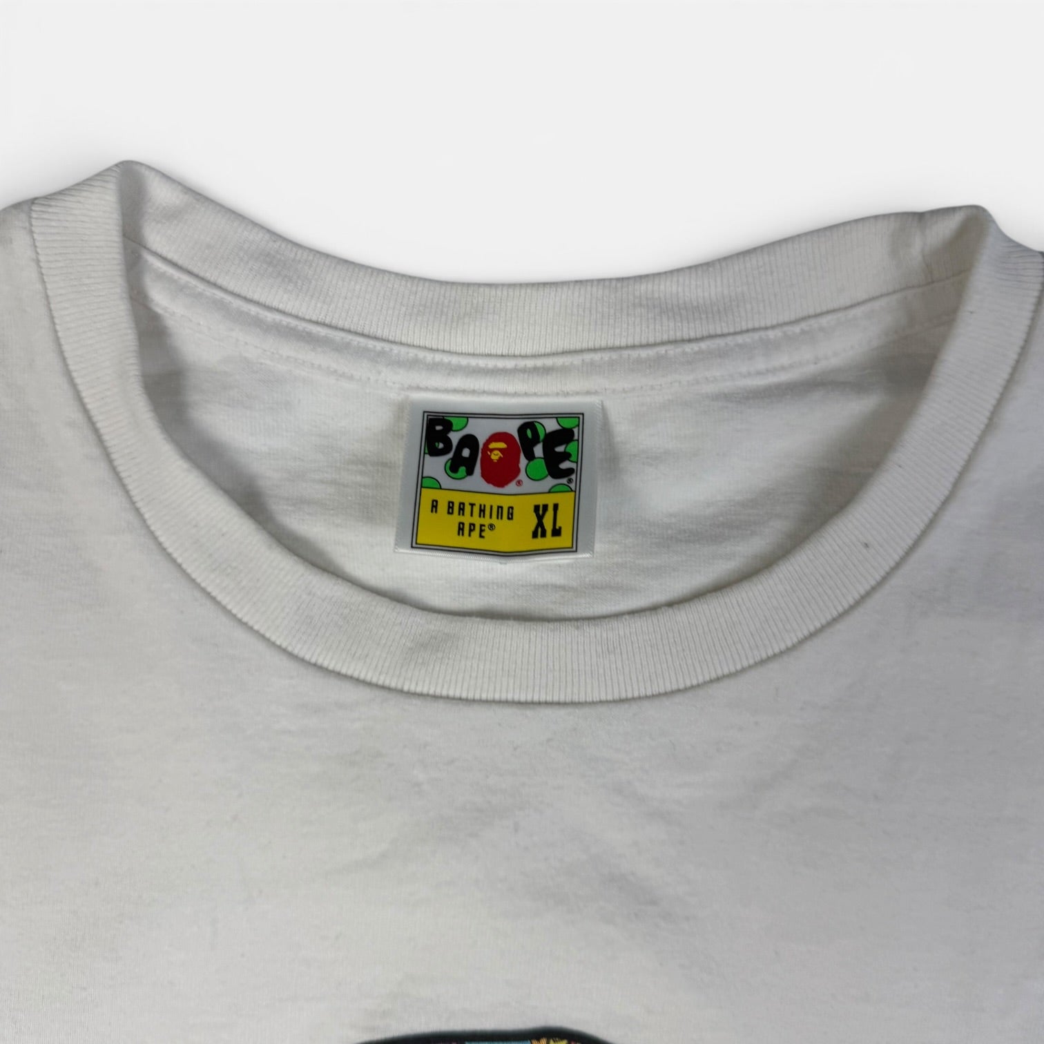 BAPE Comic Art Ape Head Tee SS24, alb, detaliu material