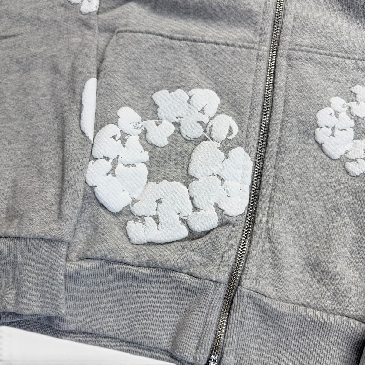 Denim Tears Cotton Wreath Zip Hoodie Grey