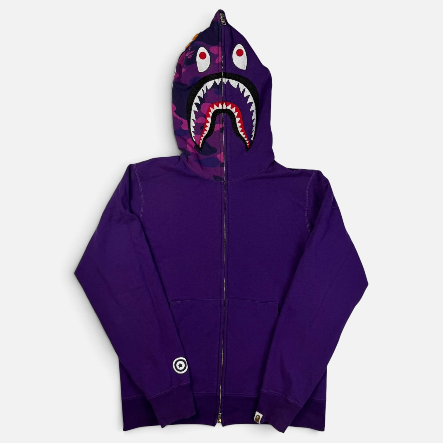 BAPE Shark Full Zip Hoodie Purple Camo | Hanorac BAPE