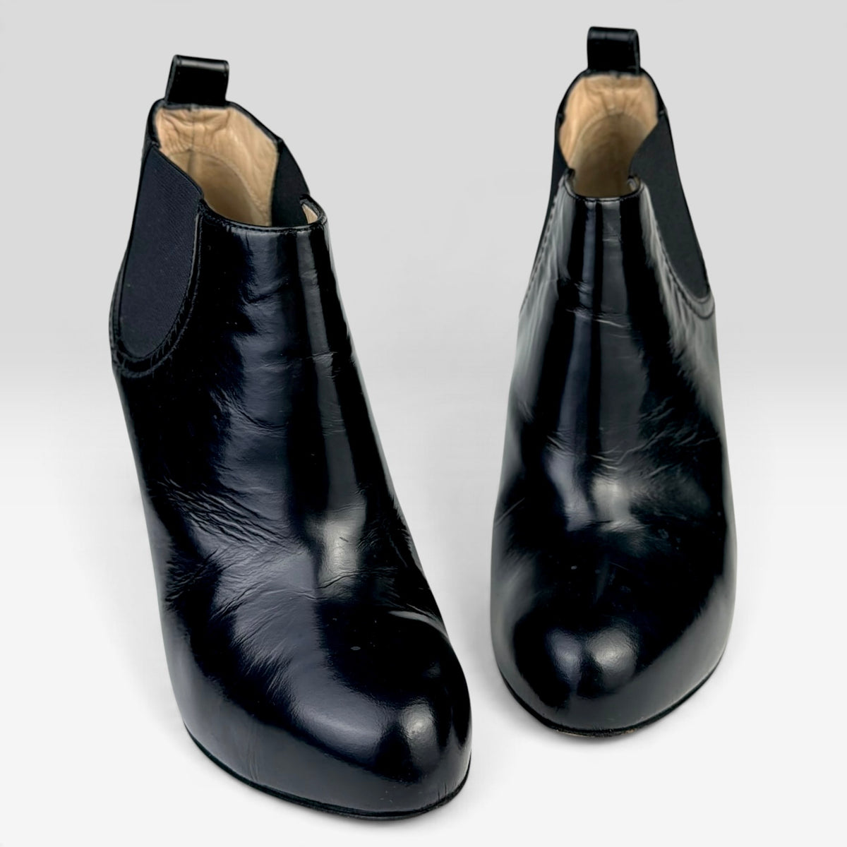 Giuseppe Zanotti Patent Leather Heeled Booties Black – Incaltaminte Femei GIUSEPPE ZANOTTI în mărimile 37.5 la V STEALS