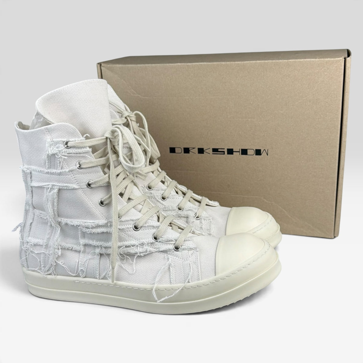 Rick Owens DRKSHDW Ramones High Slashed Cream/Milk Incaltaminte Barbati RICK OWENS DRKSHDW în mărimile 45 – ofertă V STEALS