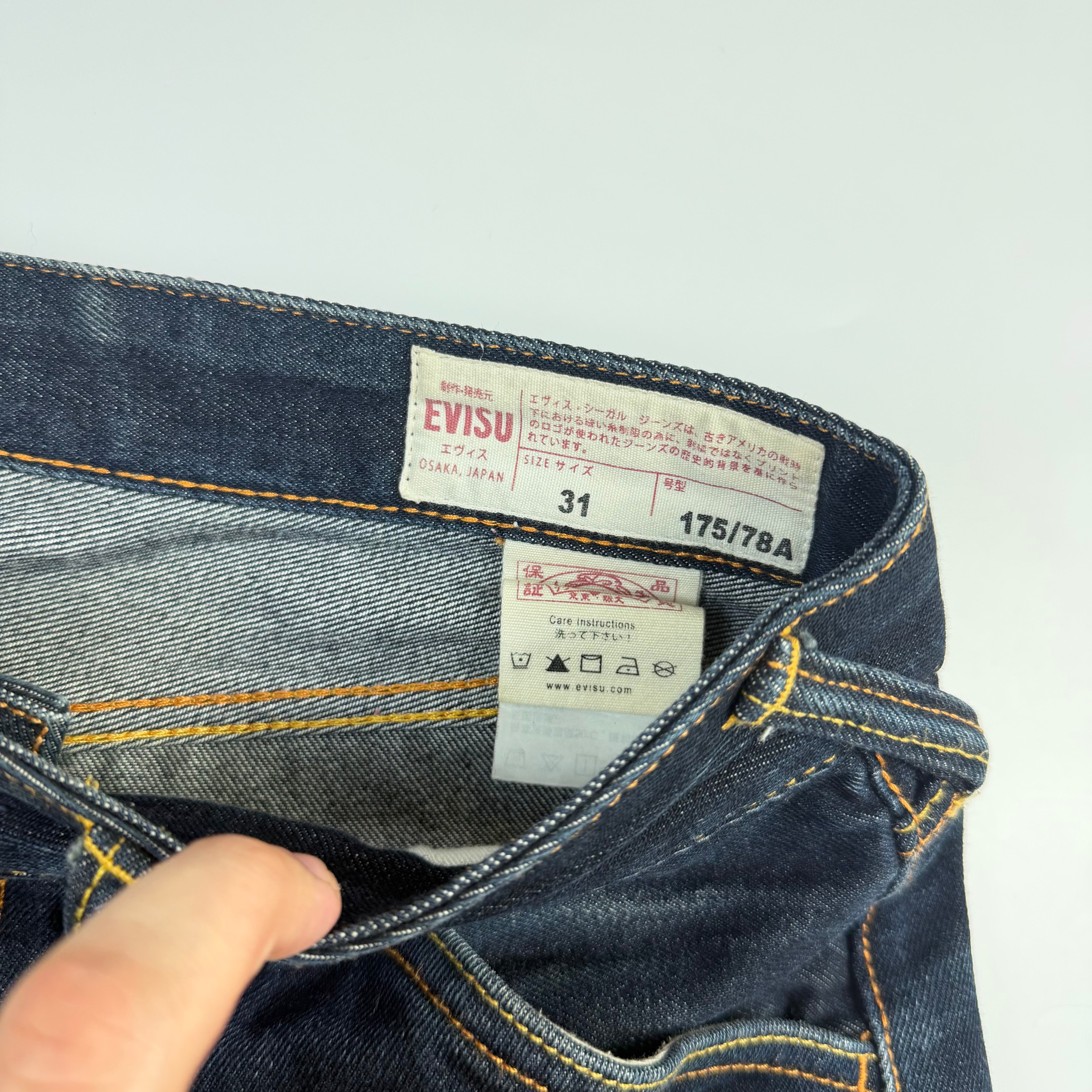 Evisu Ebisu God Print Denim Shorts