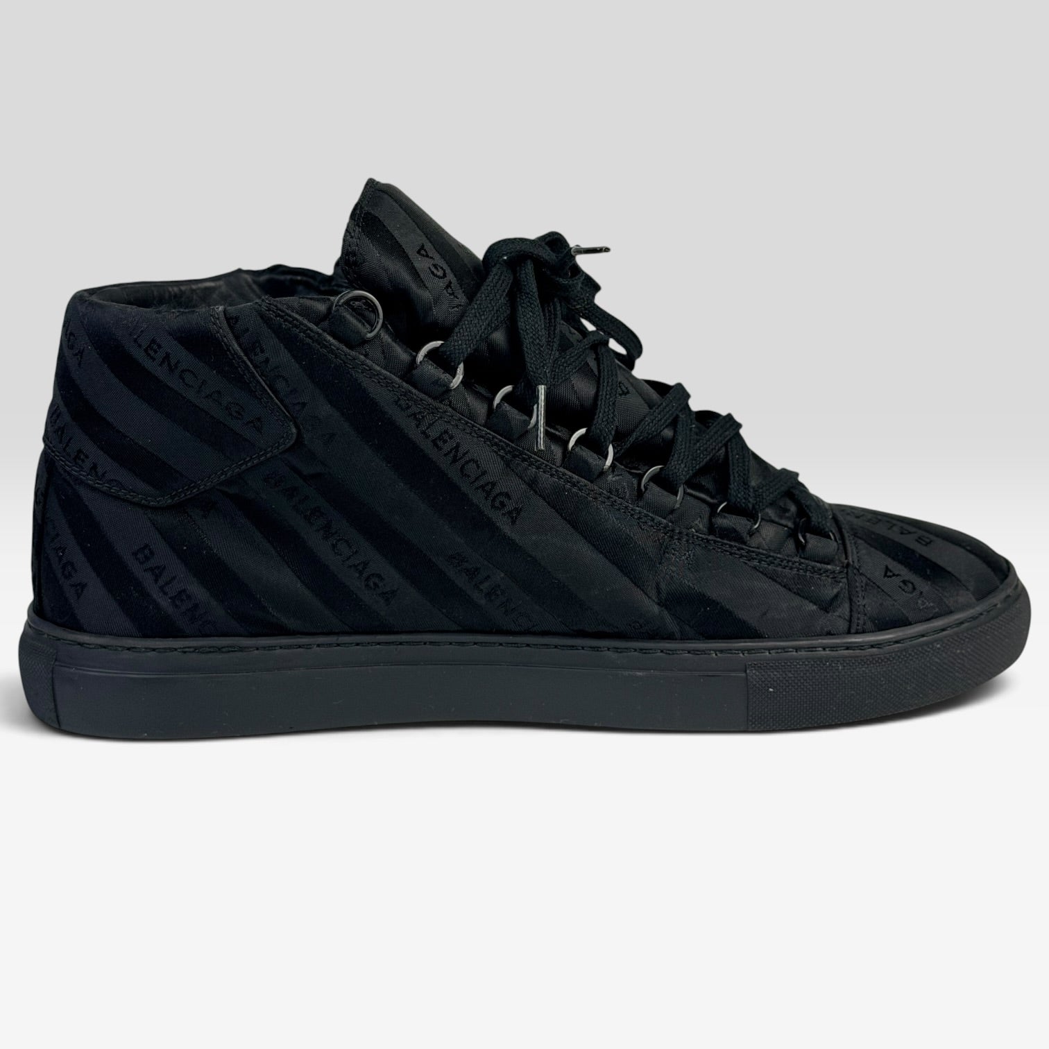 Balenciaga Arena High-Top Logo Stripe Black