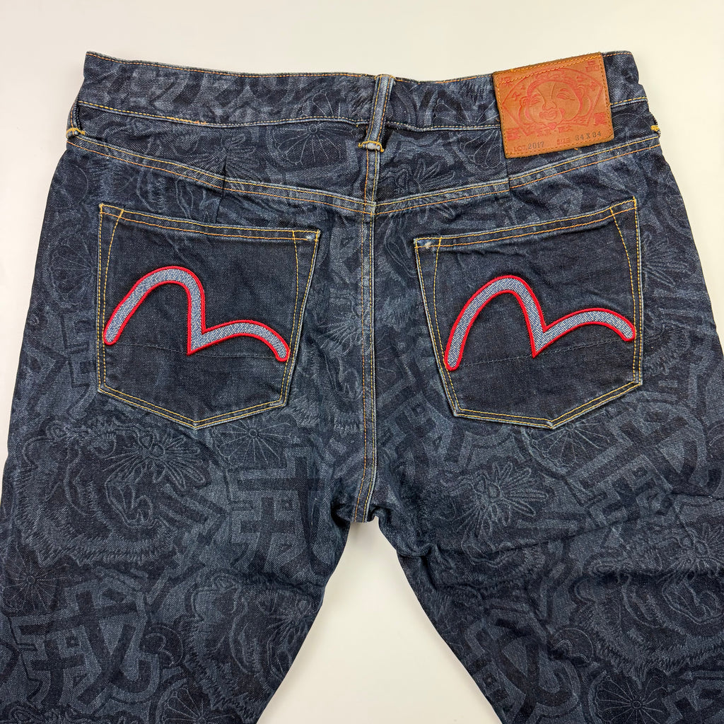Evisu All Over Print Seagull Jeans