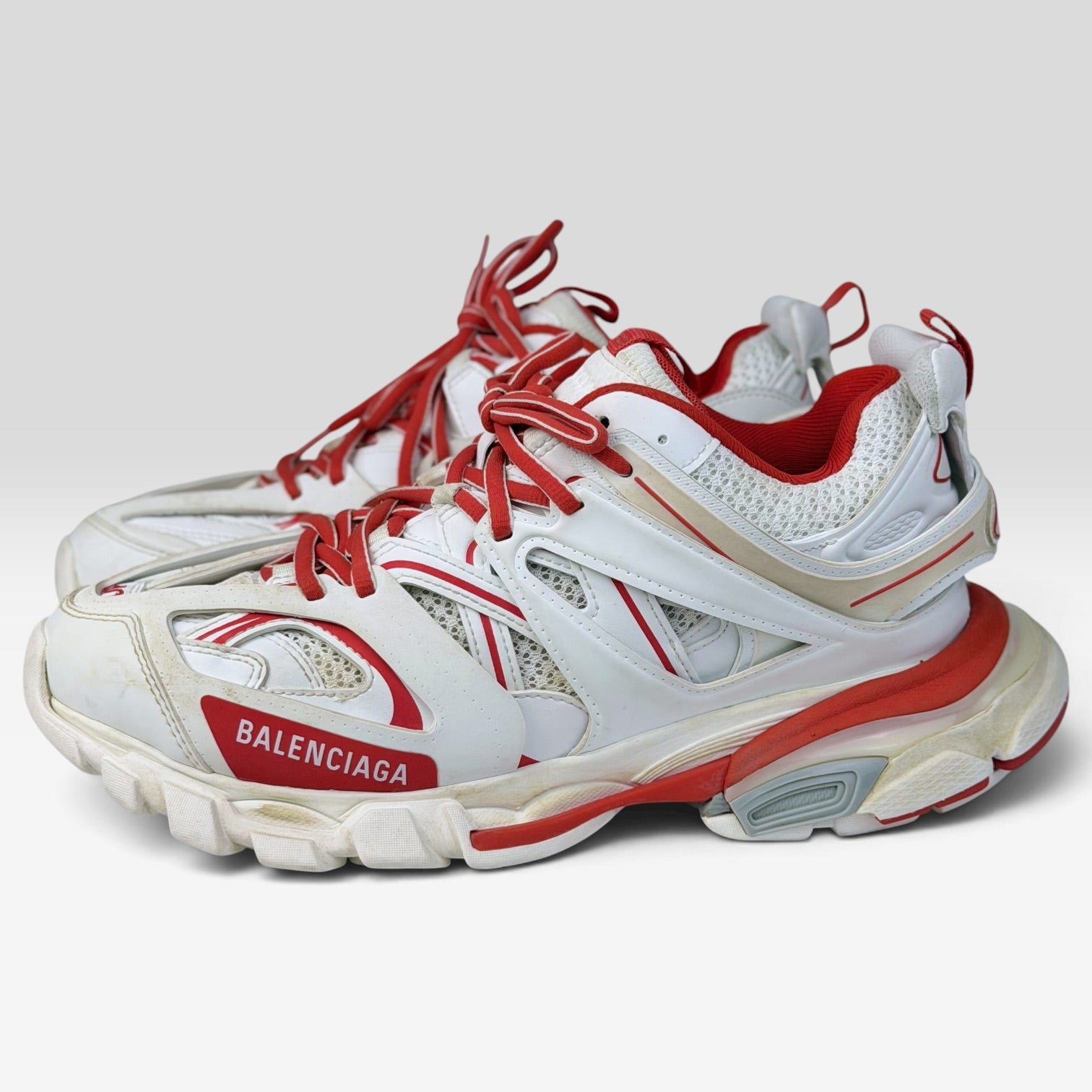Balenciaga Track White Red Worn Out
