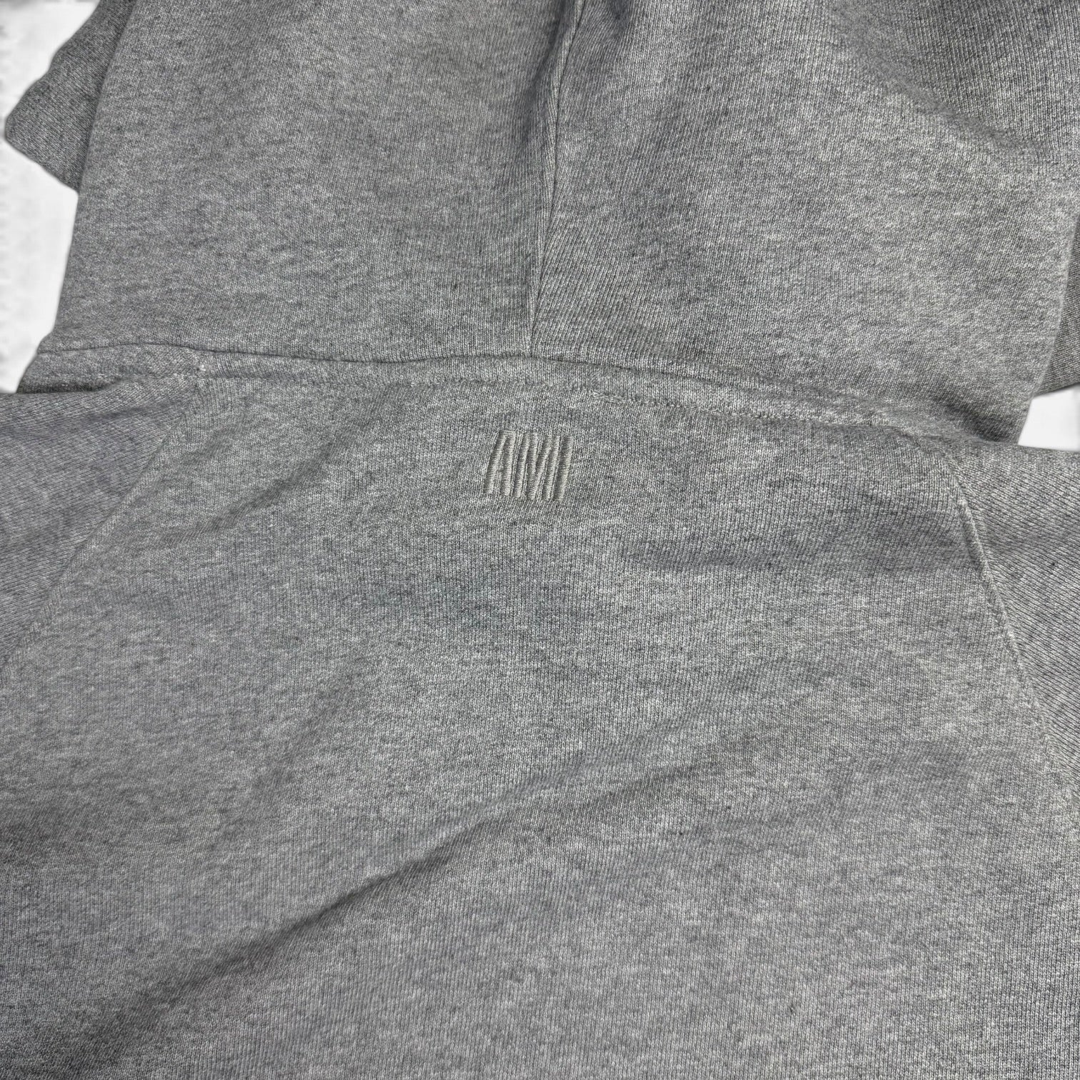 AMI Paris Logo Hoodie Grey