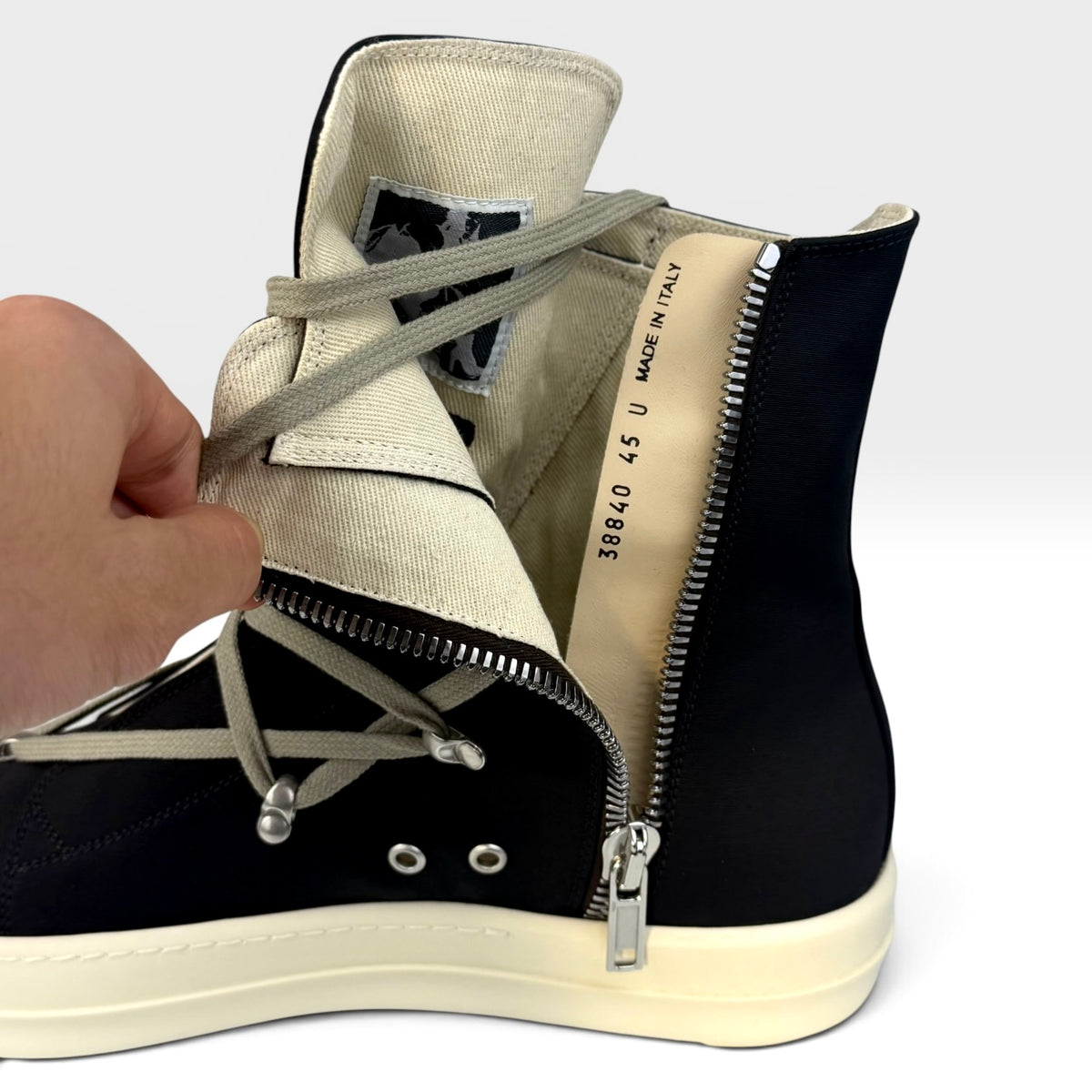 Rick Owens DRKSHDW Hexagram Ramones High Black/Milk
