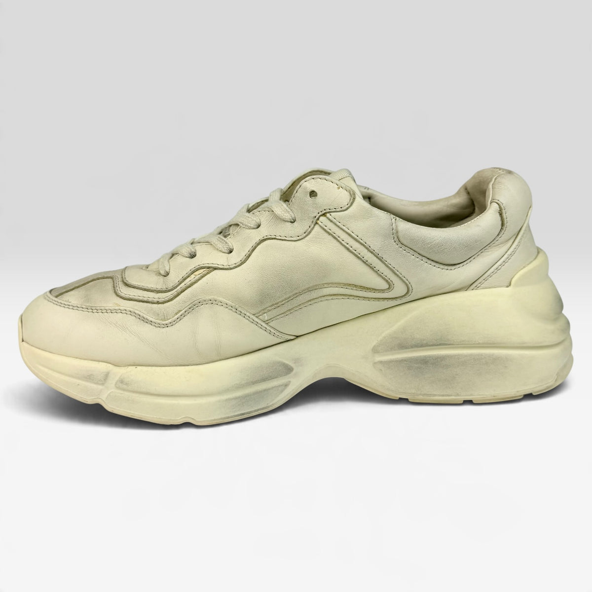 Gucci Rhyton Leather Sneakers Ivory