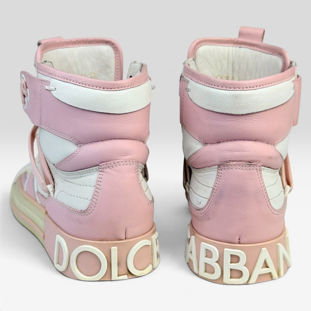 Dolce & Gabbana Custom 2.Zero High-Top Sneaker White/Nude