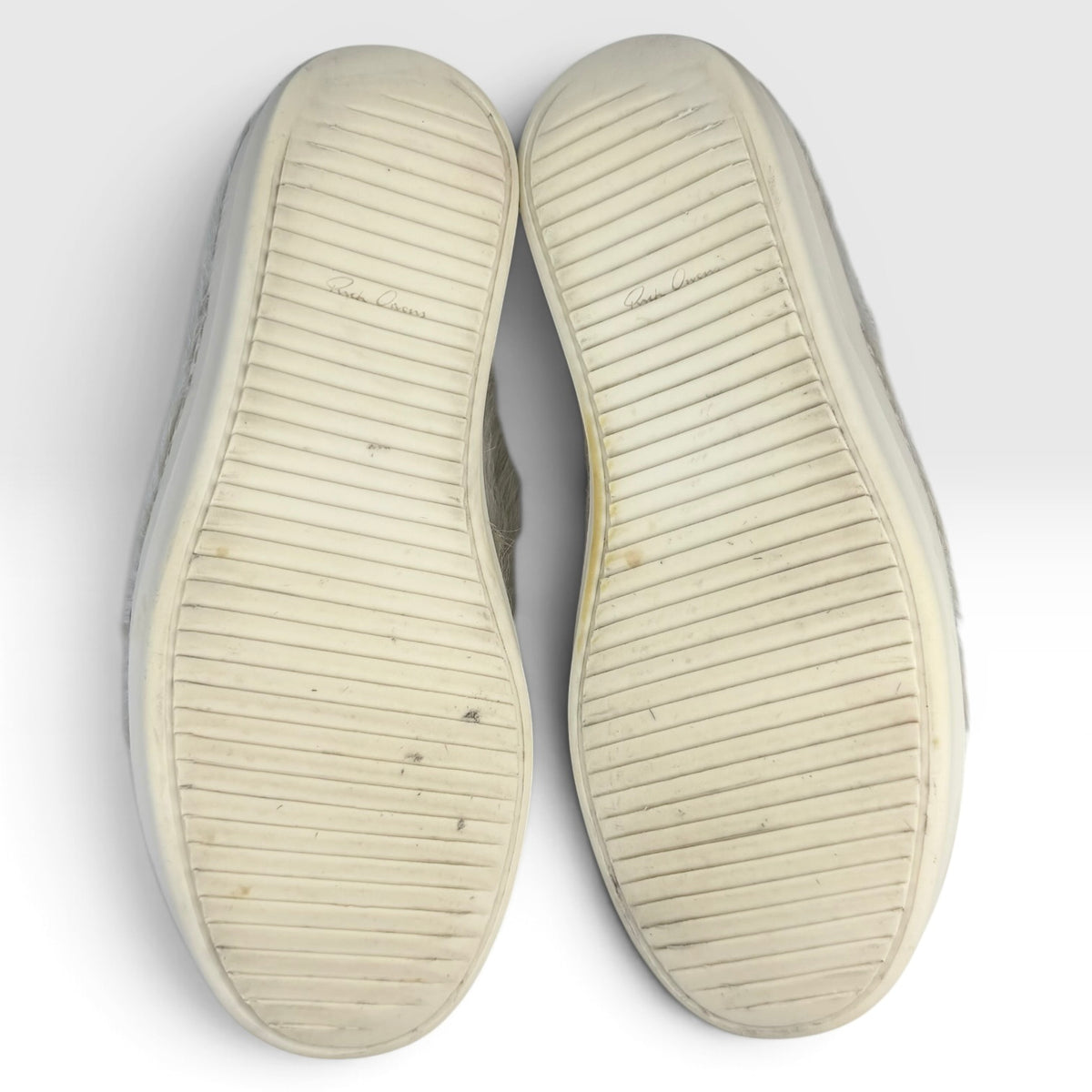 Rick Owens Strobe Low Cow Fur Grey/Milk