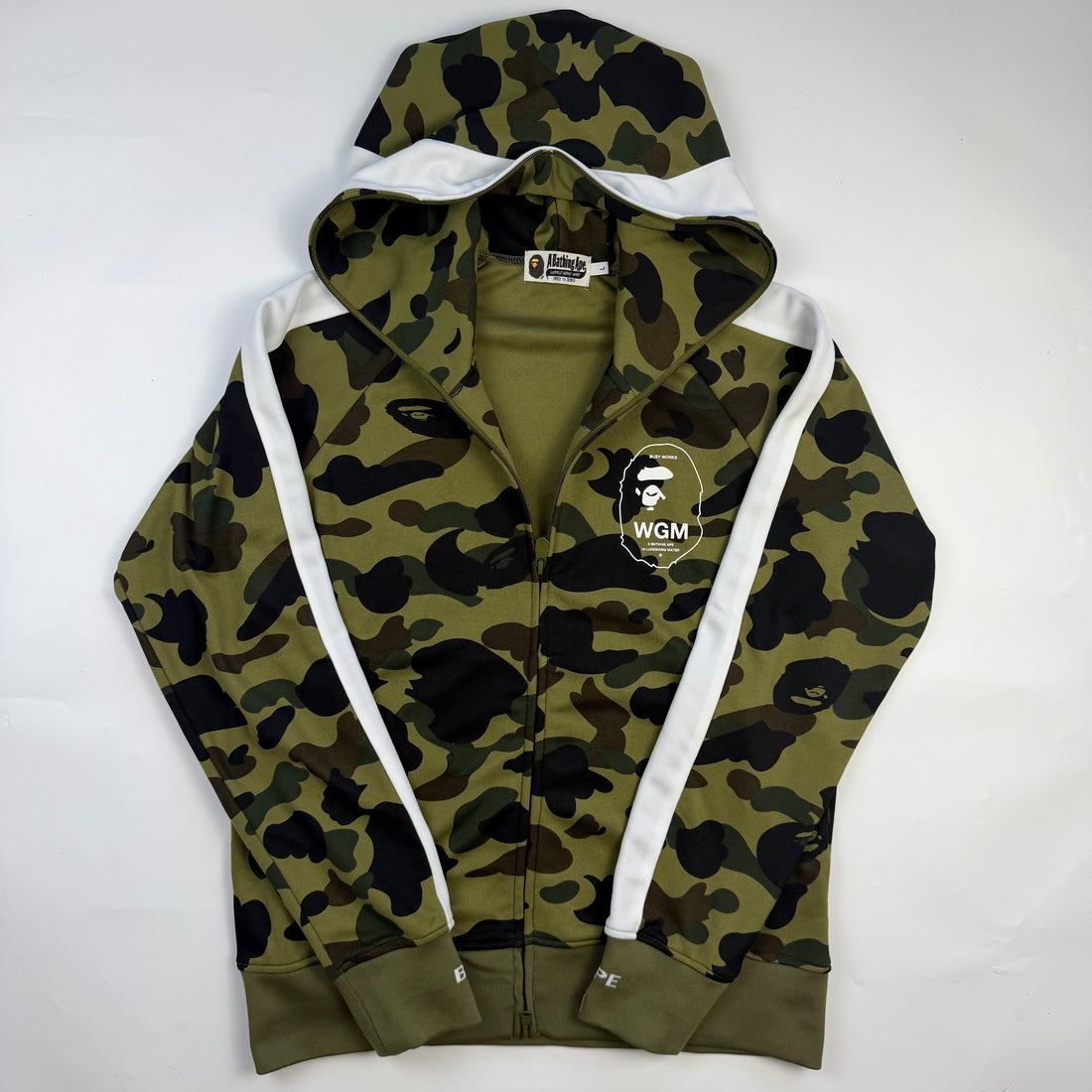 BAPE 1st Camo WGM Full Zip Hoodie, verde, vedere din față