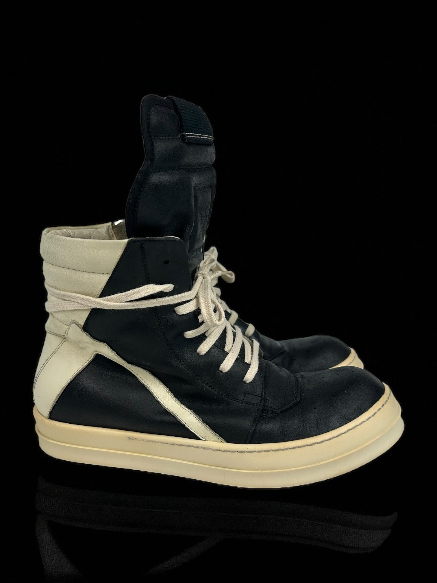 Rick Owens Geobasket Black Milk Suede
