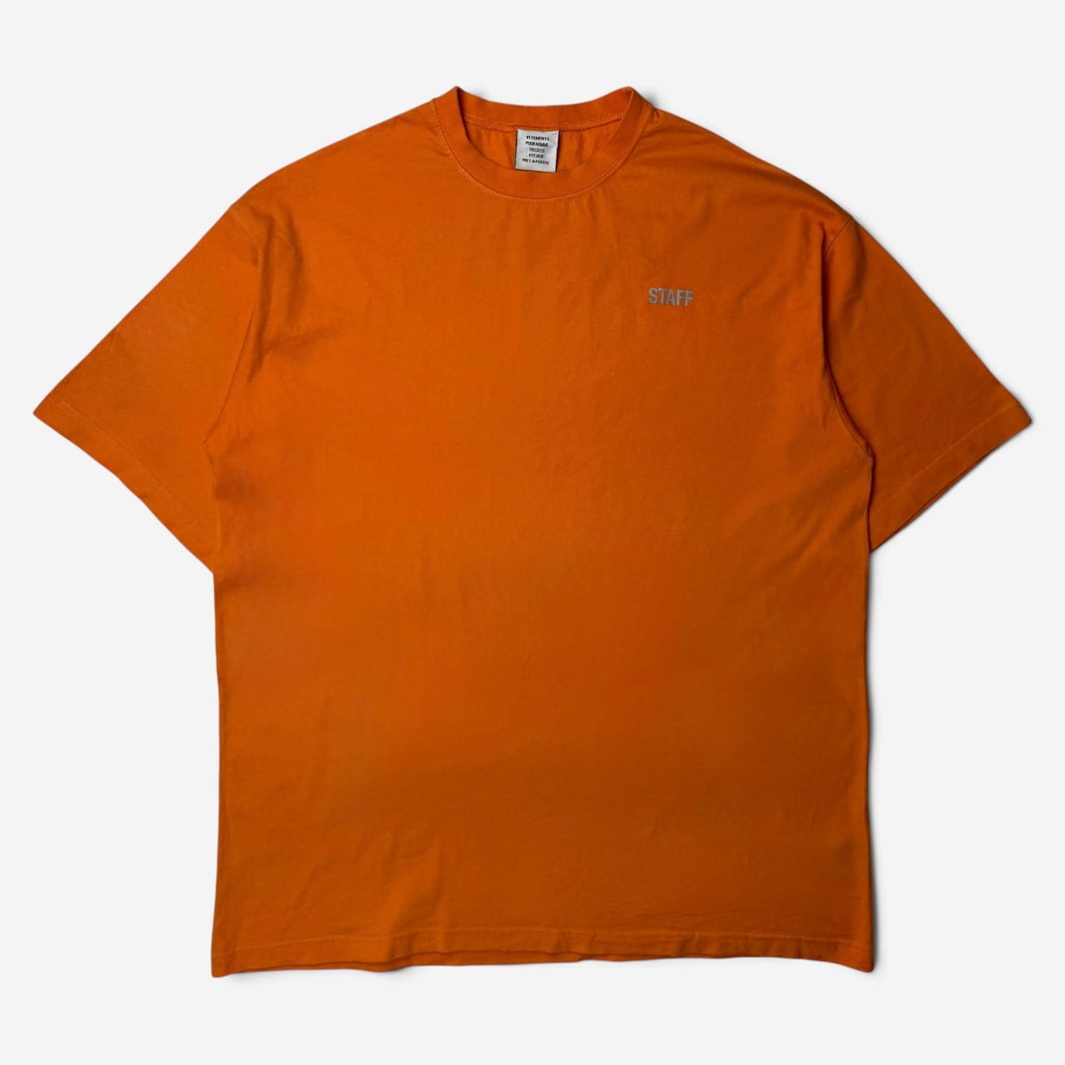 Vetements "Staff" Reflective T-Shirt Orange
