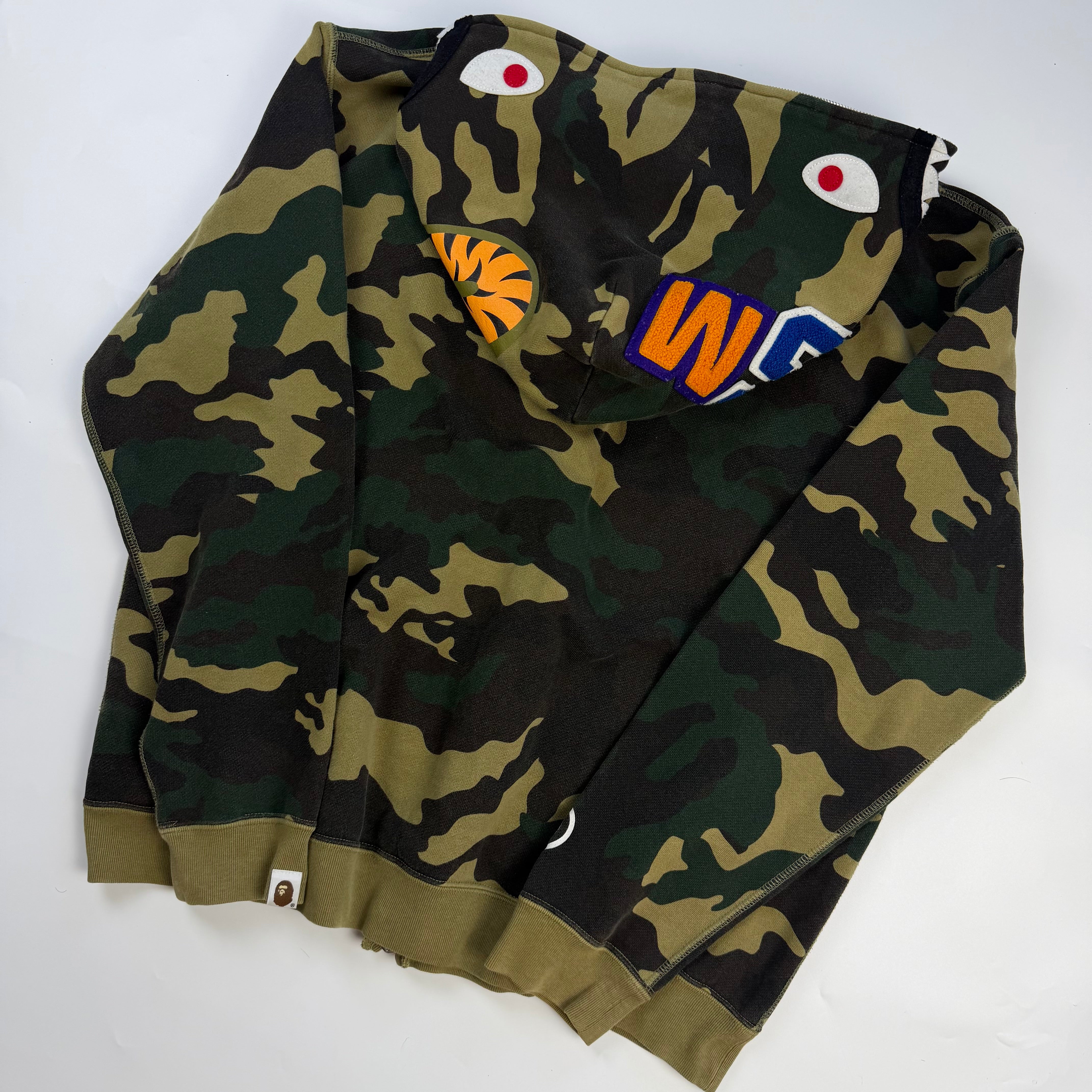 BAPE 1st Camo Shark Full Zip Hoodie Green