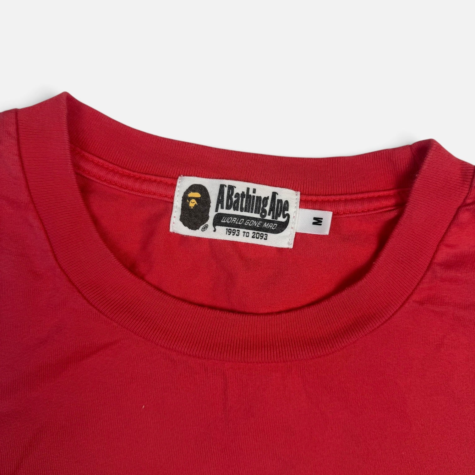 BAPE World Gone Mad Washed Effect T-Shirt Red | Tricou BAPE
