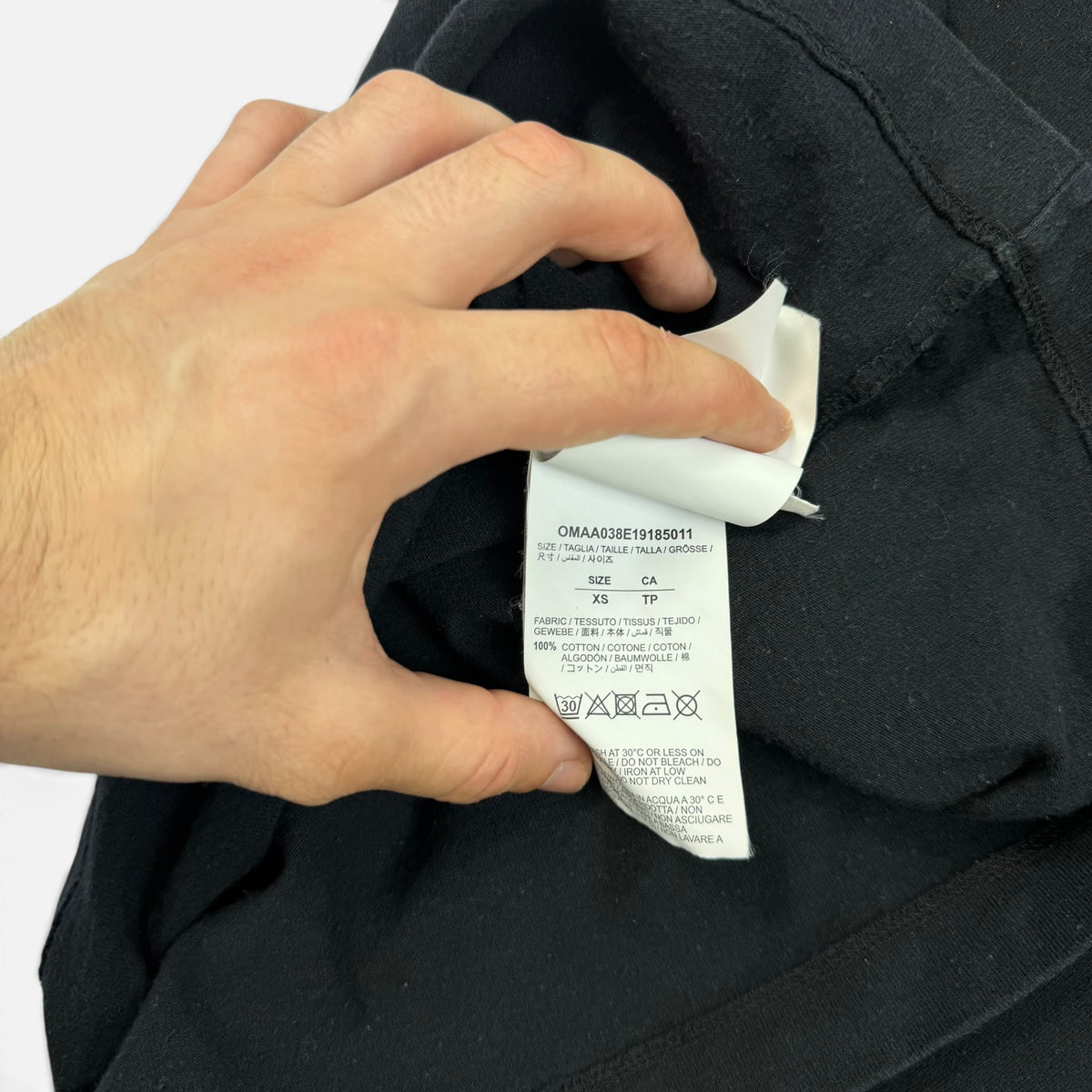 Off-White Hand Card Oversized T-Shirt Black