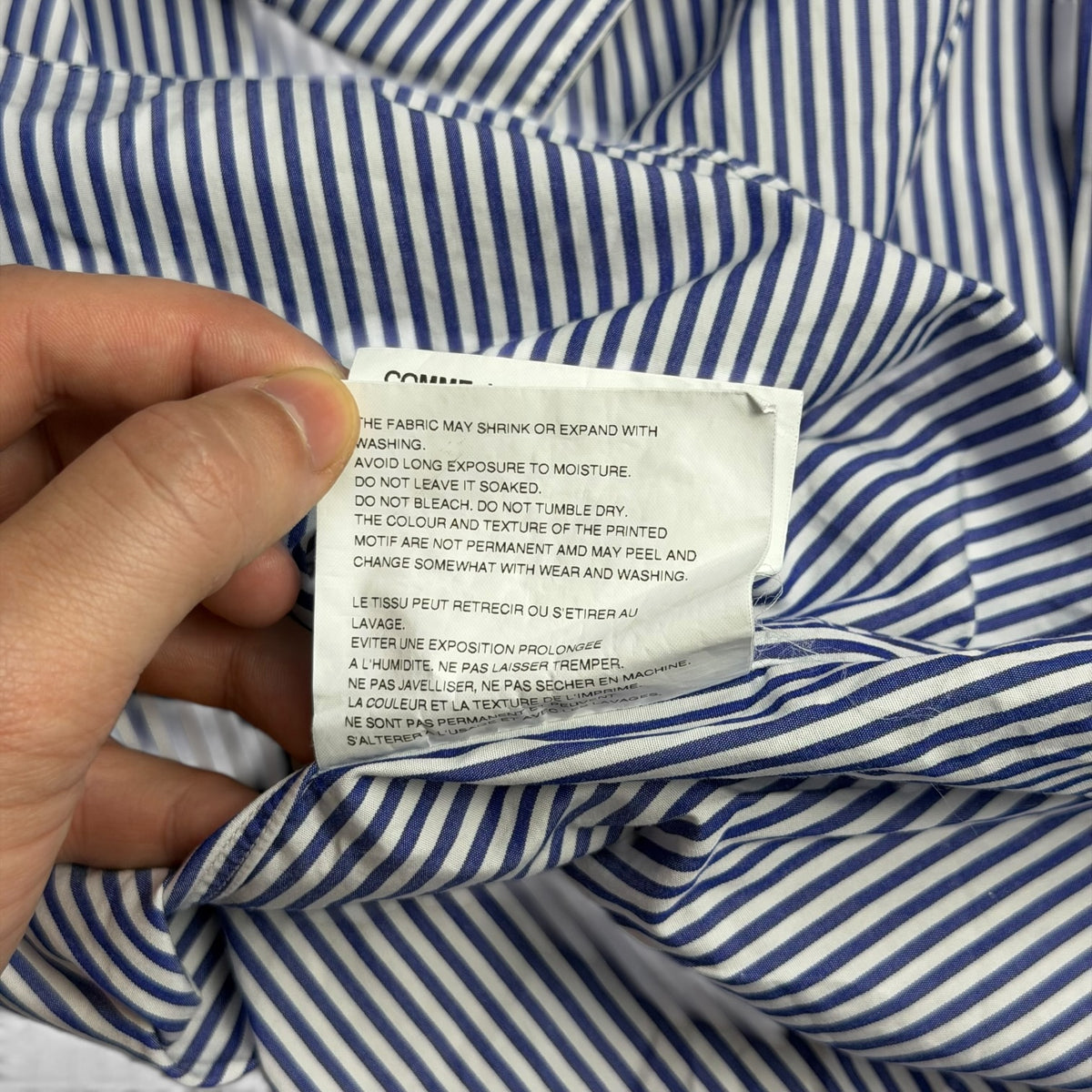 Comme Des Garçons Striped Button-Up Shirt White/Blue