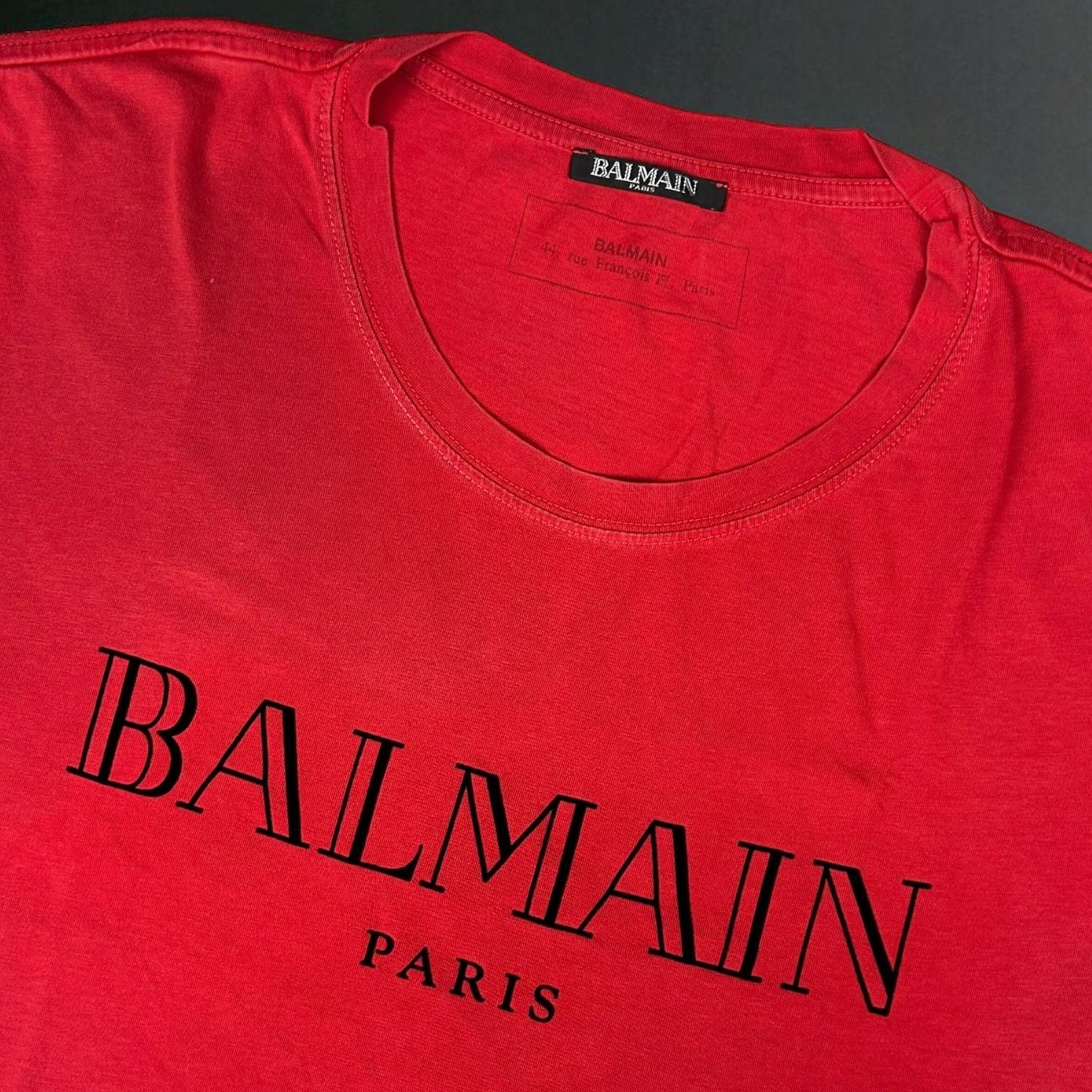 Balmain Red Logo T-shirt