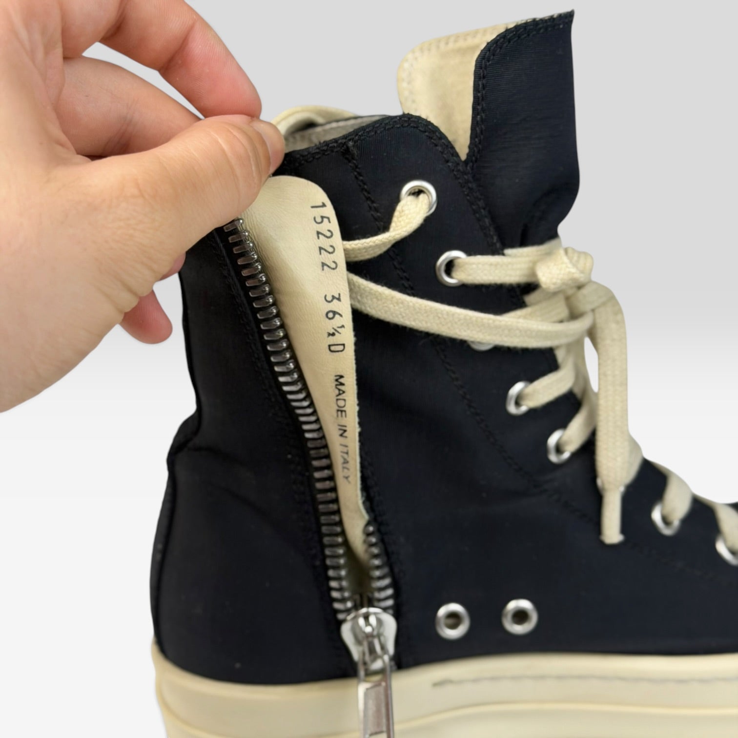 Rick Owens DRKSHDW Ramones High Double Stitch Black/Milk | Sneakers Rick Owens