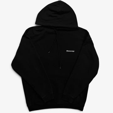 Balenciaga BB Embroidered Logo Hoodie Black