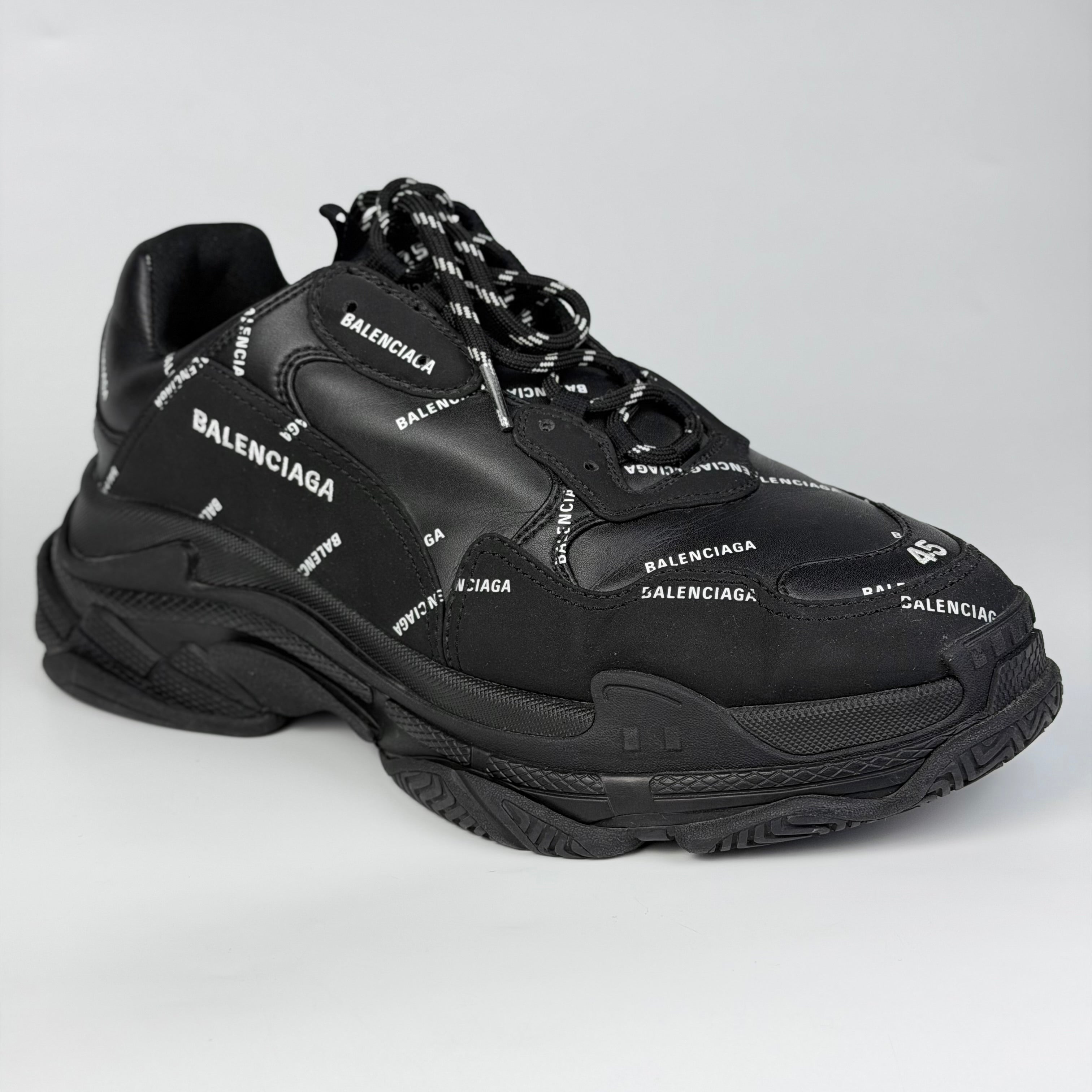 Balenciaga Triple S Black Logotype