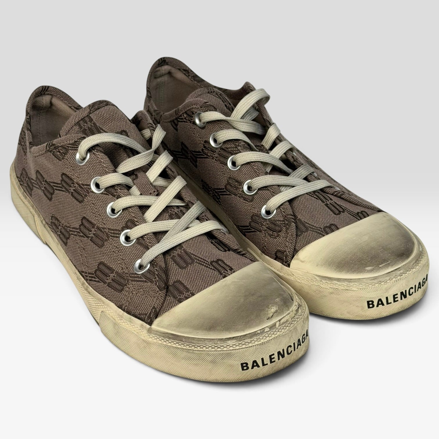 Balenciaga Paris Low Top BB Monogram Dark Beige/Brown