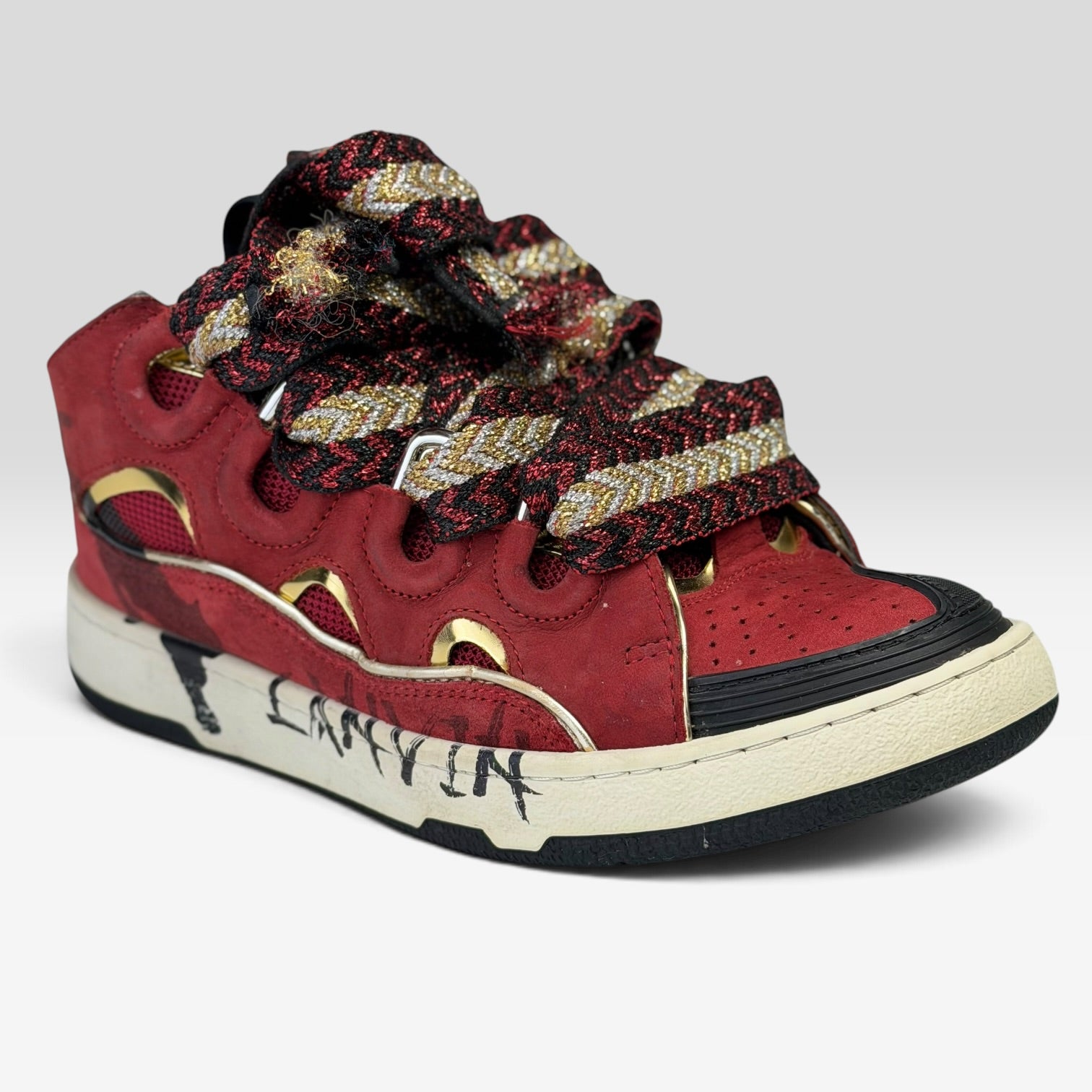 Lanvin Curb Red/Gold Sneakers