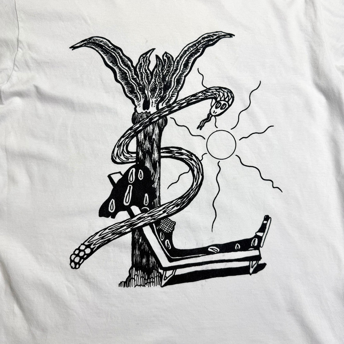 Saint Laurent by Hedi Slimane 2013 Snake YSL Print T-Shirt White