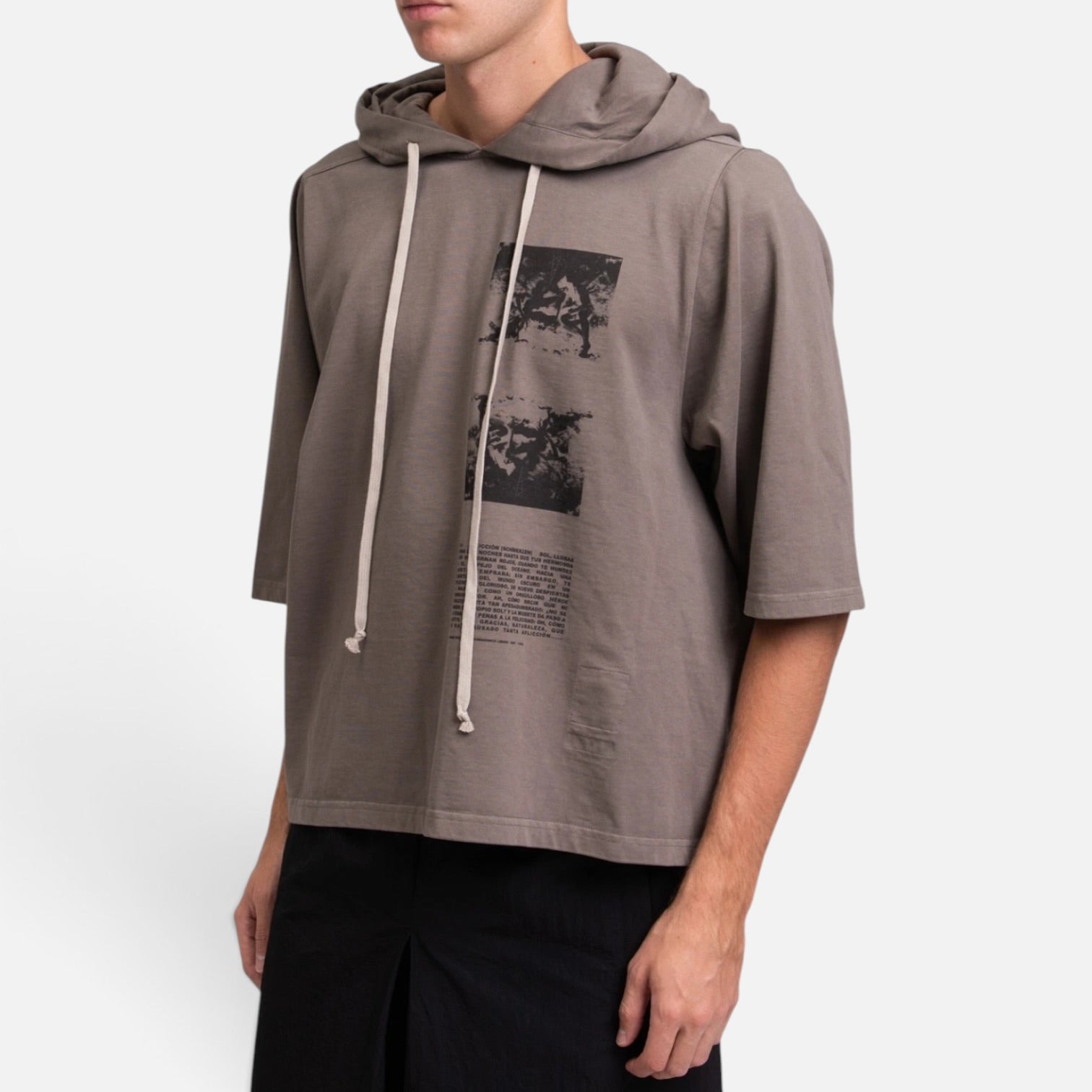 Rick Owens DRKSHDW Cropped Jumbo Hoodie Grey SS20