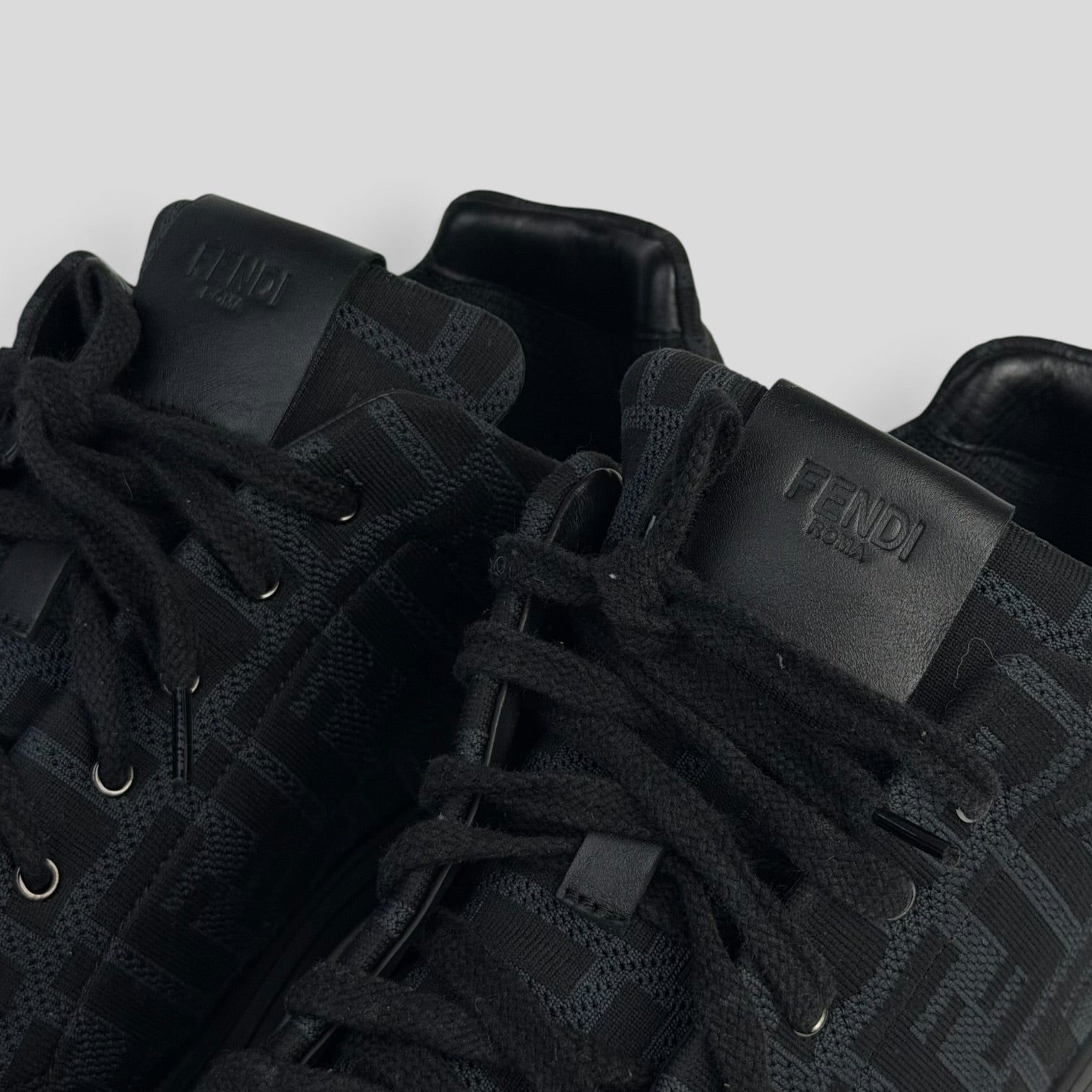 Fendi FF Zucca Monogram Low-Top Sneakers Black