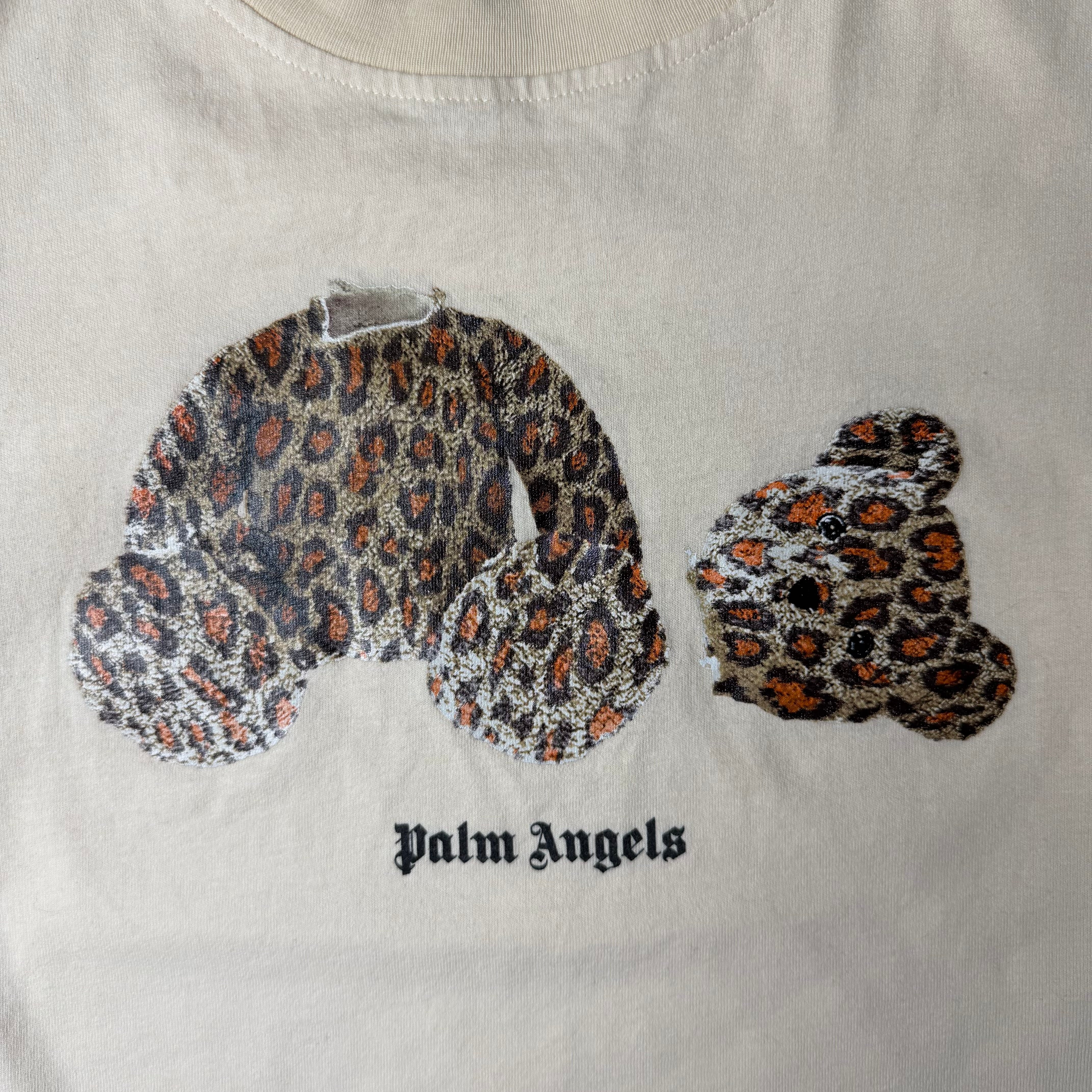 Palm Angels Cropped Leopard Bear T-shirt